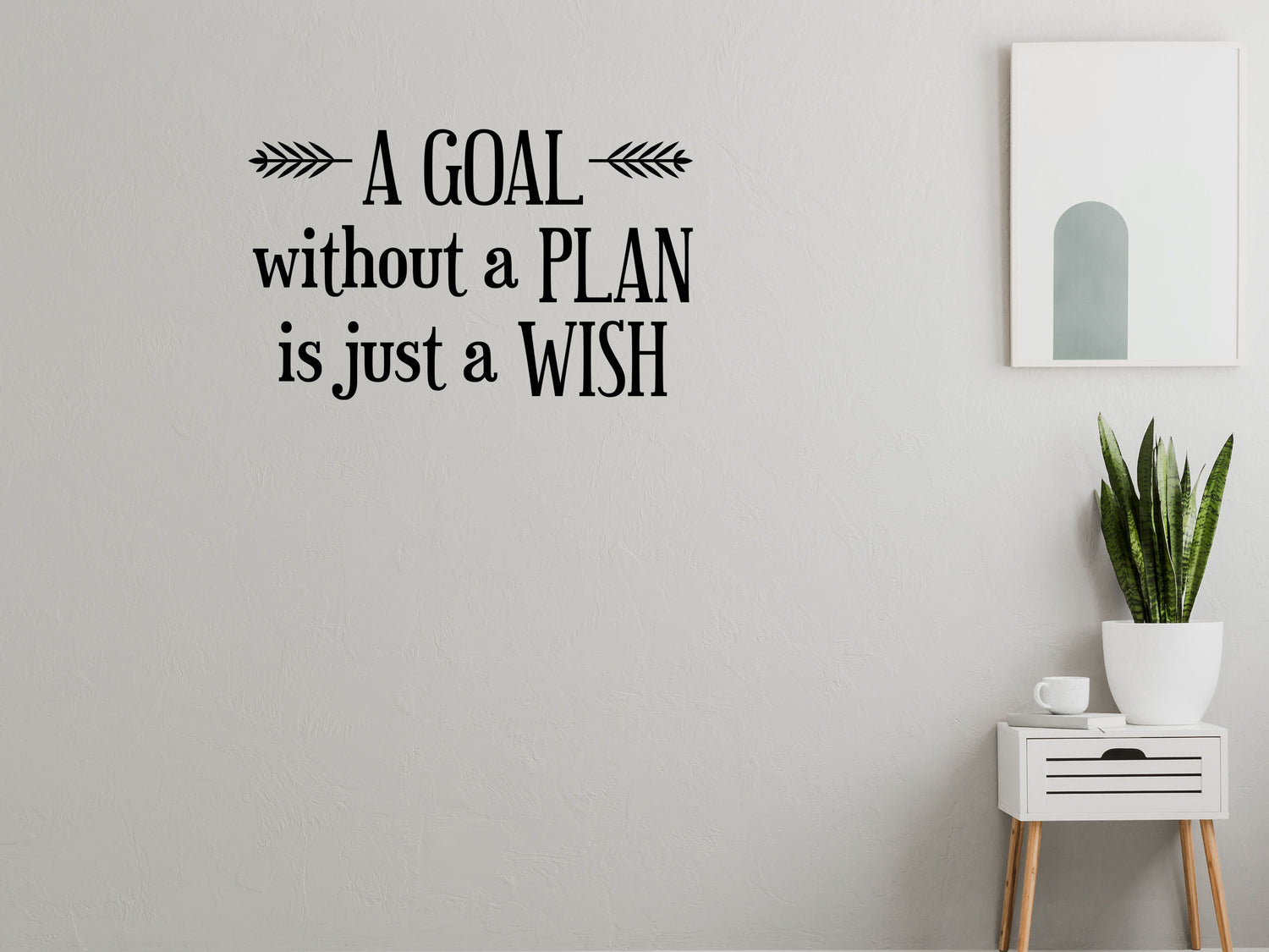 A Goal Without A Plan Wall Quote Decal - Inspirational Wall Signs Vinyl Wall Decal Inspirational Wall Signs