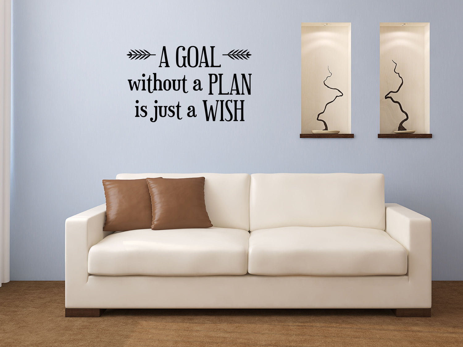 A Goal Without A Plan Wall Quote Decal - Inspirational Wall Signs Vinyl Wall Decal Inspirational Wall Signs