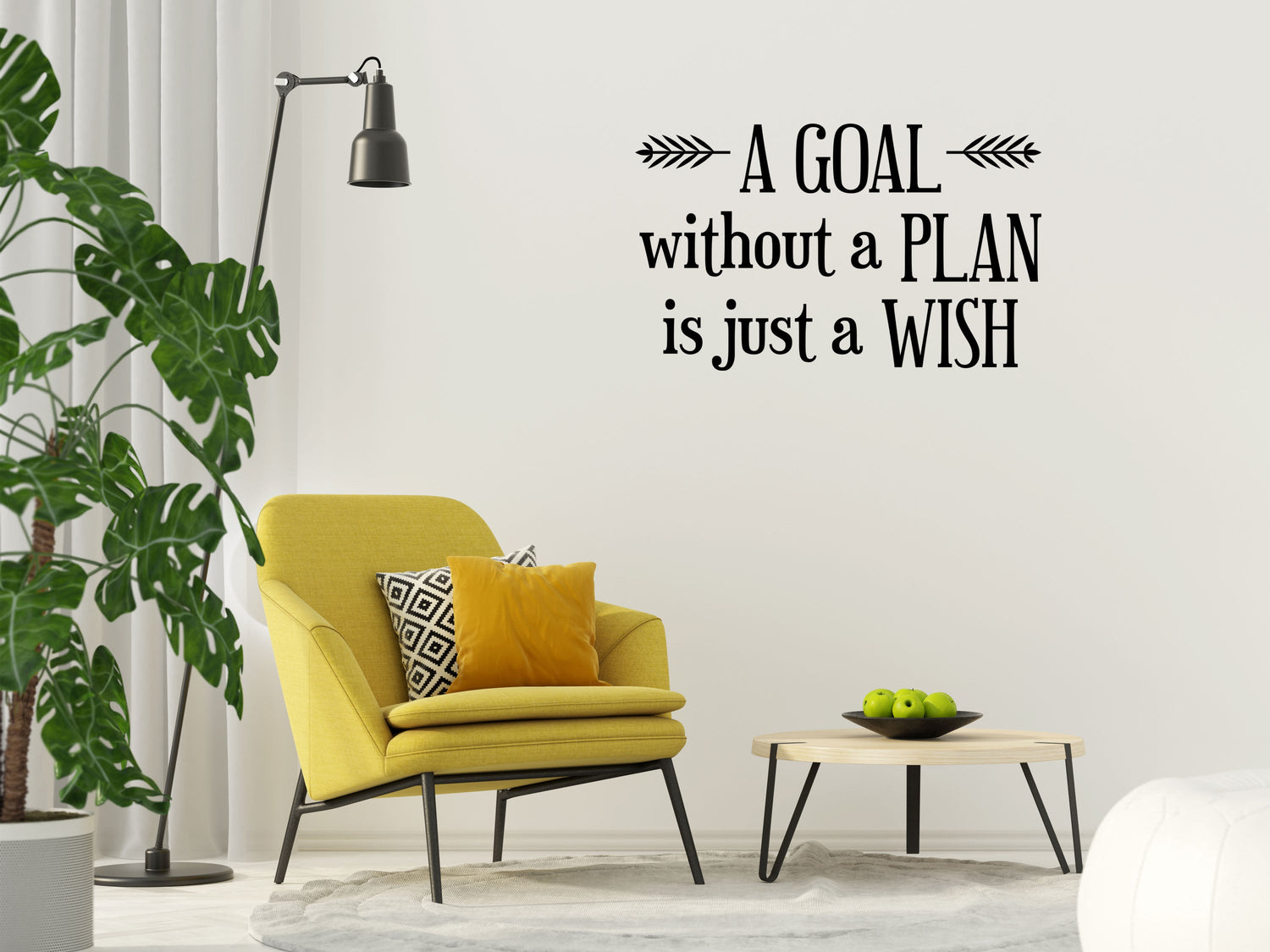 A Goal Without A Plan Wall Quote Decal - Inspirational Wall Signs Vinyl Wall Decal Inspirational Wall Signs
