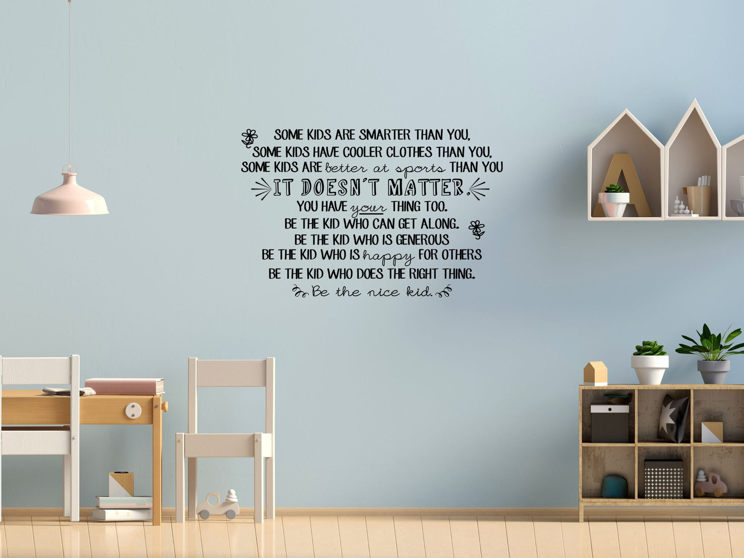 Be The Nice Kid Wall Decal - Kids Wall Sticker Art - Be The Nice Kid Wall Sign - Classroom Decor - School Room Wall Art Vinyl Wall Decal Done