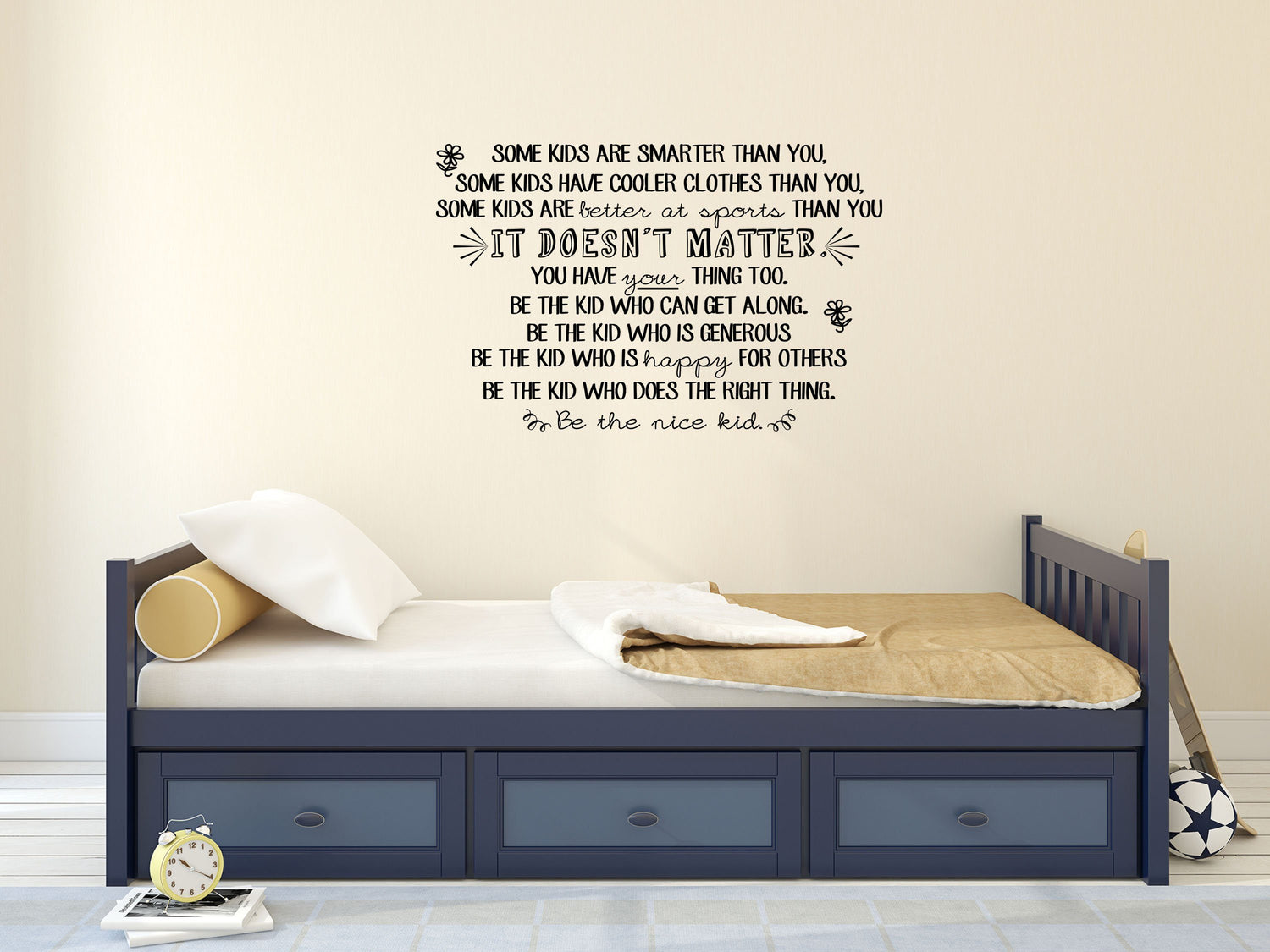 Be The Nice Kid Wall Decal - Kids Wall Sticker Art - Be The Nice Kid Wall Sign - Classroom Decor - School Room Wall Art Vinyl Wall Decal Done