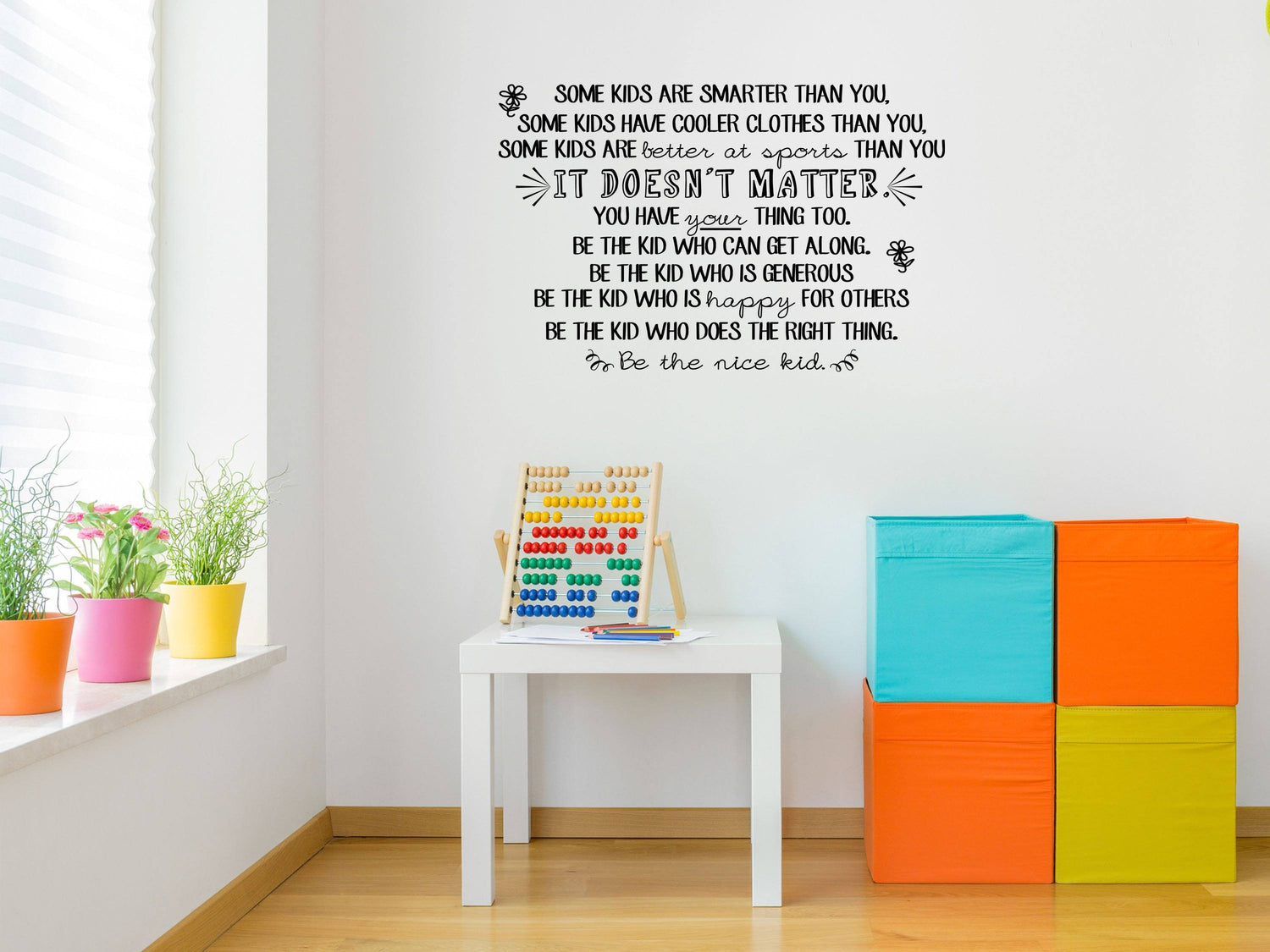 Be The Nice Kid Wall Decal - Kids Wall Sticker Art - Be The Nice Kid Wall Sign - Classroom Decor - School Room Wall Art Vinyl Wall Decal Done