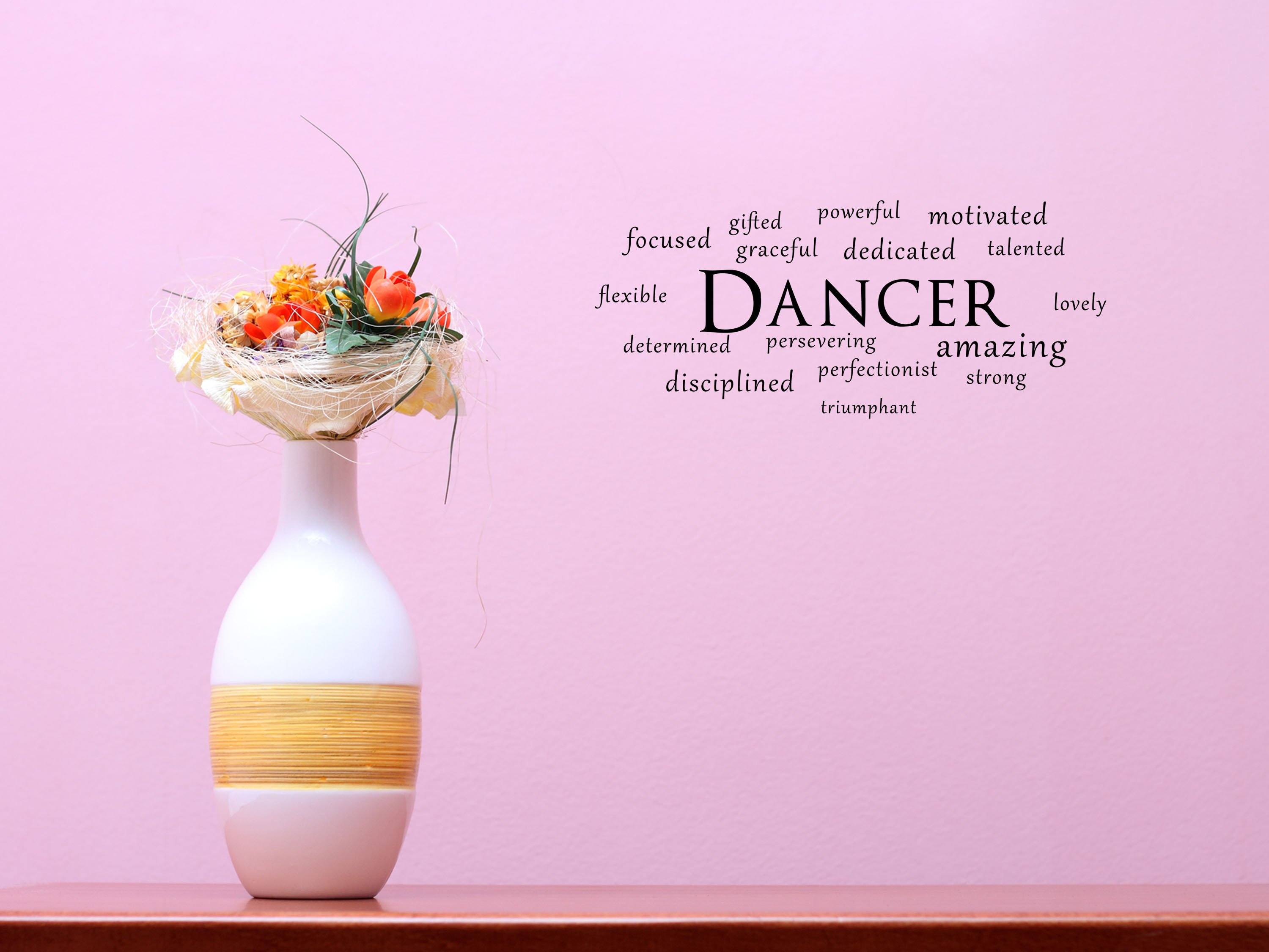 Dancer Word Cloud - Gym Wall Decor Sticker - Inspirational Wall Decals Vinyl Wall Decal Done