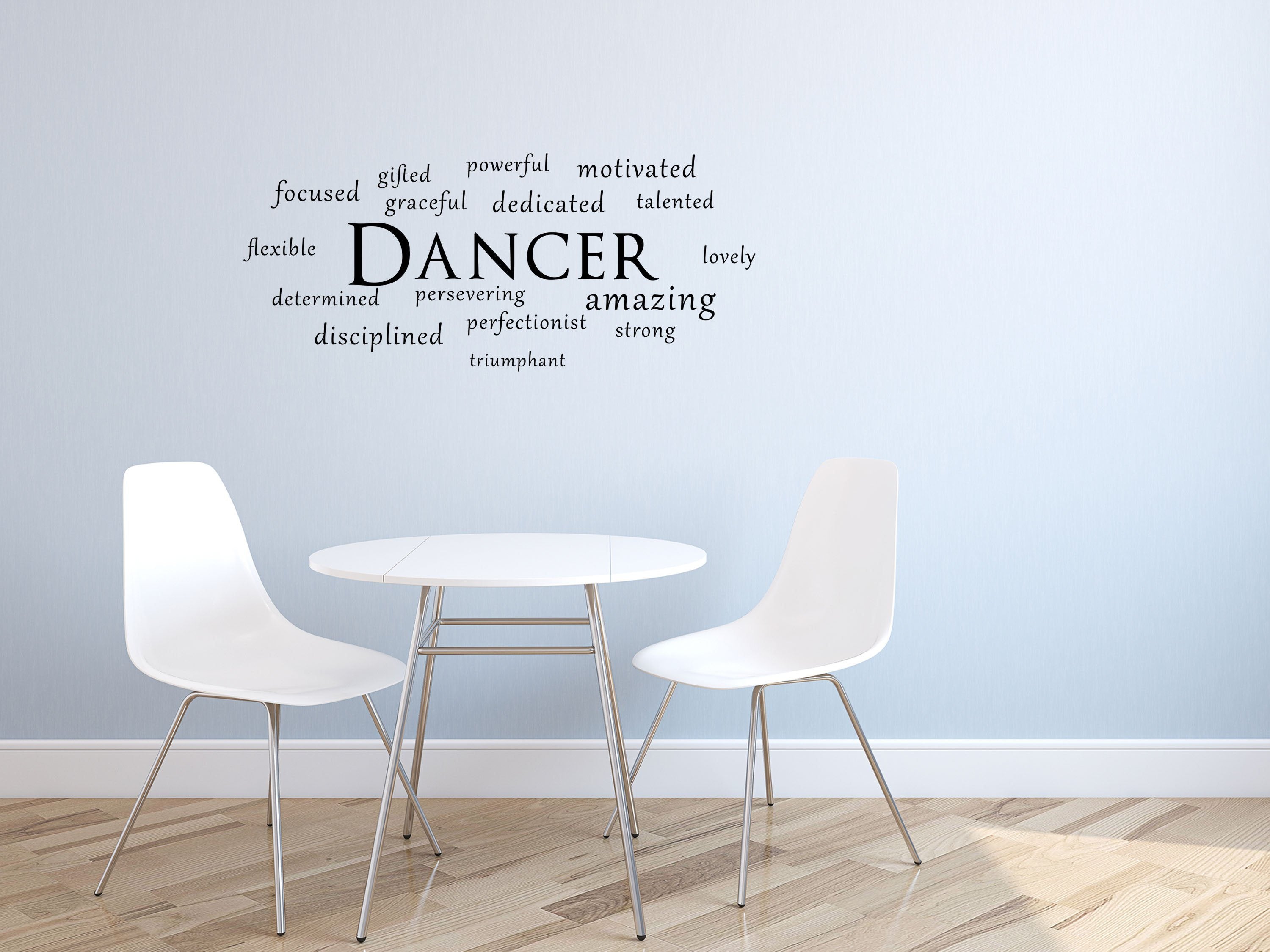 Dancer Word Cloud - Gym Wall Decor Sticker - Inspirational Wall Decals Vinyl Wall Decal Done