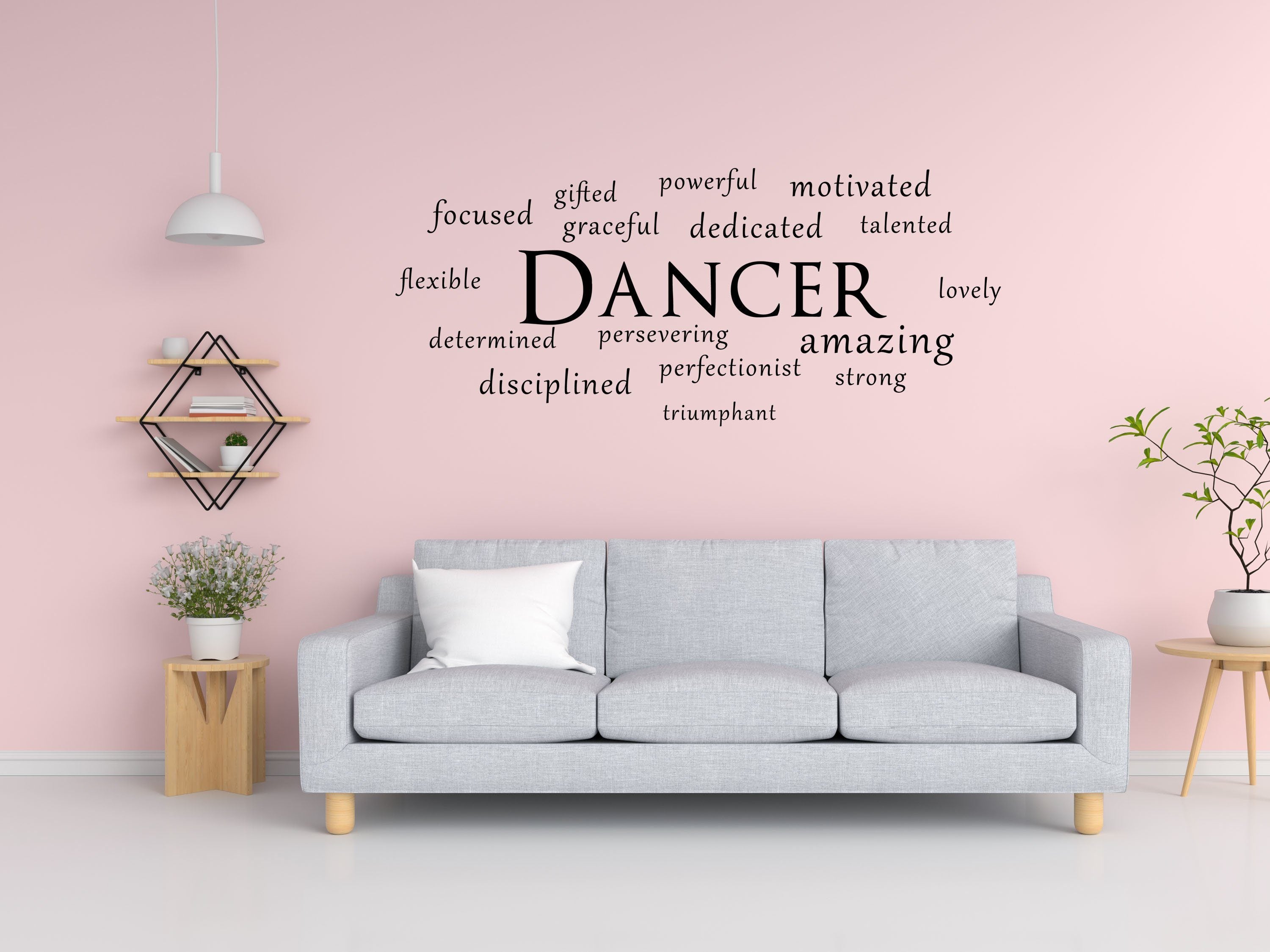 Dancer Word Cloud - Gym Wall Decor Sticker - Inspirational Wall Decals Vinyl Wall Decal Done