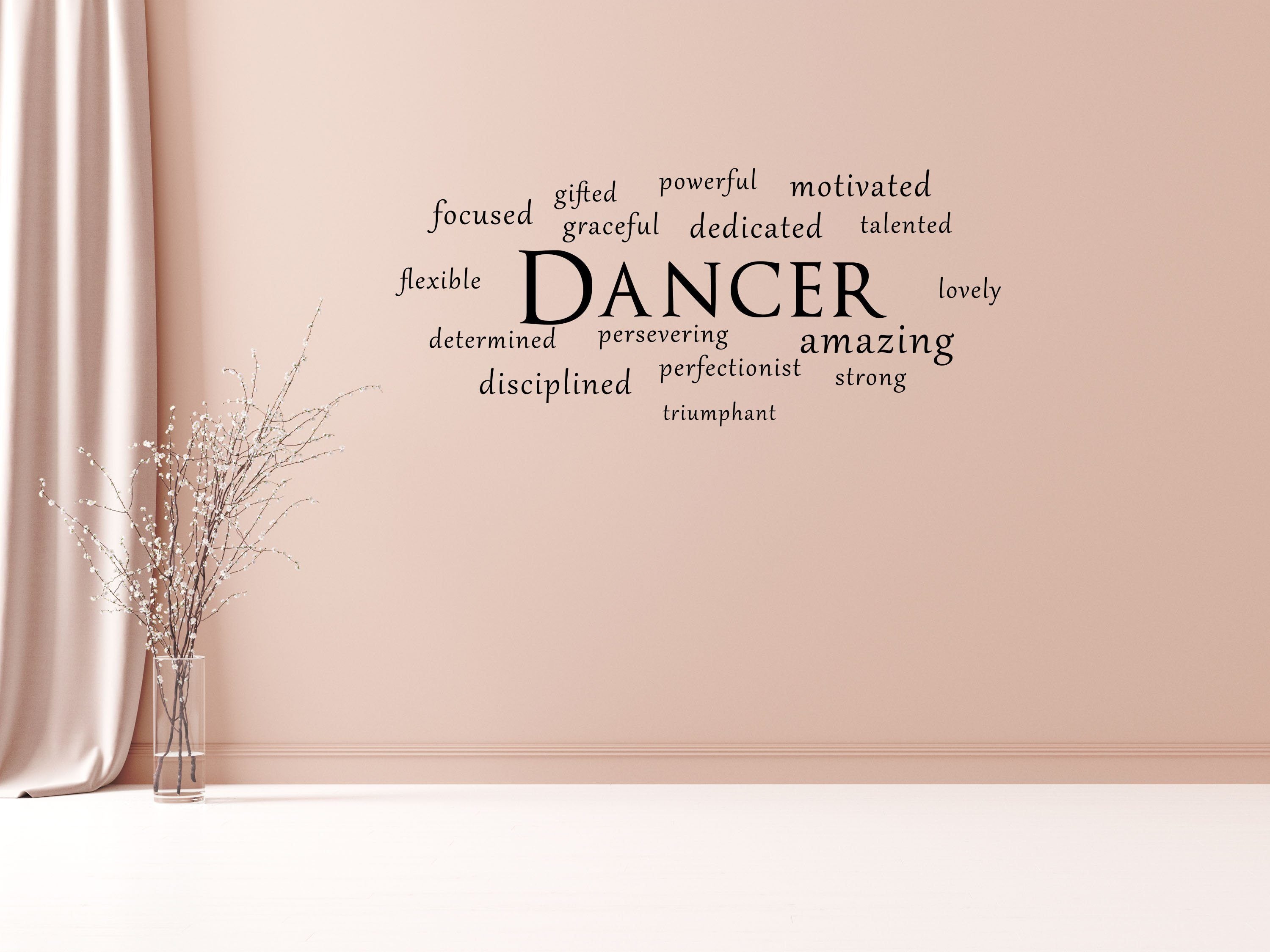 Dancer Word Cloud - Gym Wall Decor Sticker - Inspirational Wall Decals Vinyl Wall Decal Done