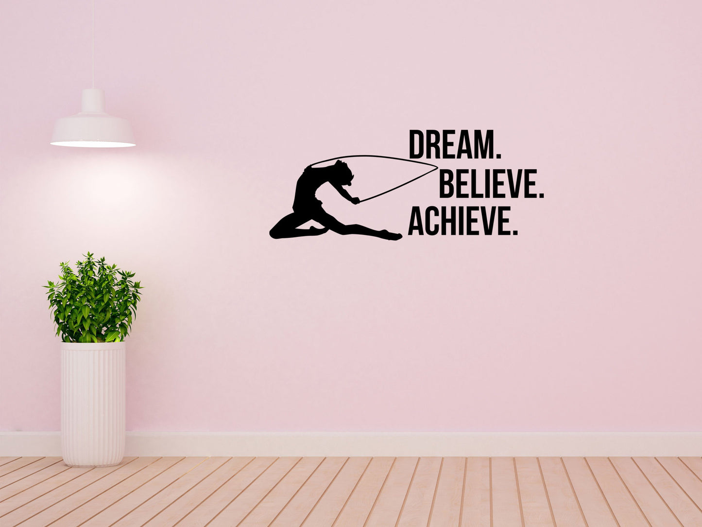 Dream Believe Achieve Gymnastics Quote Sticker - Inspirational Wall Decals Vinyl Wall Decal Inspirational Wall Signs