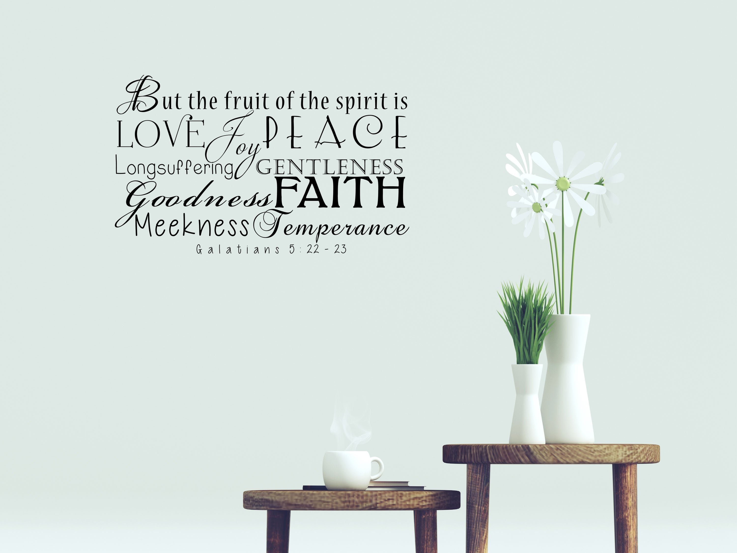 Fruit Of The Spirit - Faith Scripture Sticker Vinyl Wall Decal Inspirational Wall Signs
