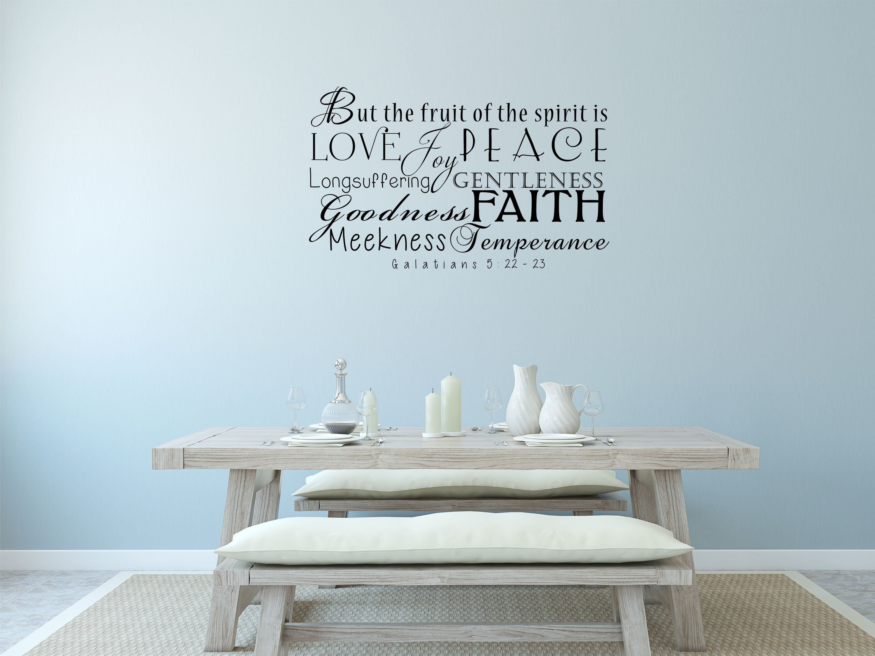 Fruit Of The Spirit - Faith Scripture Sticker Vinyl Wall Decal Inspirational Wall Signs