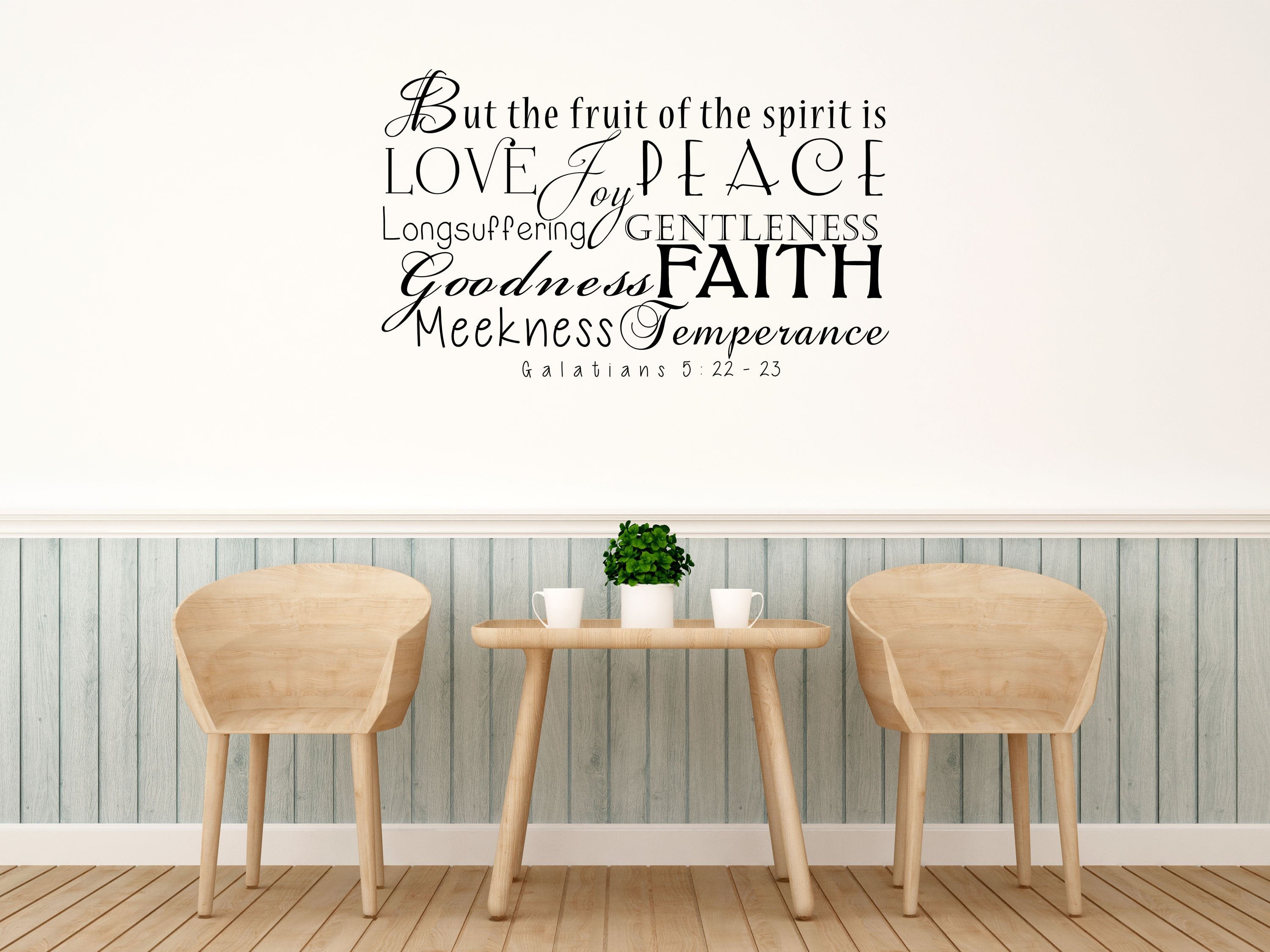 Fruit Of The Spirit - Faith Scripture Sticker Vinyl Wall Decal Inspirational Wall Signs