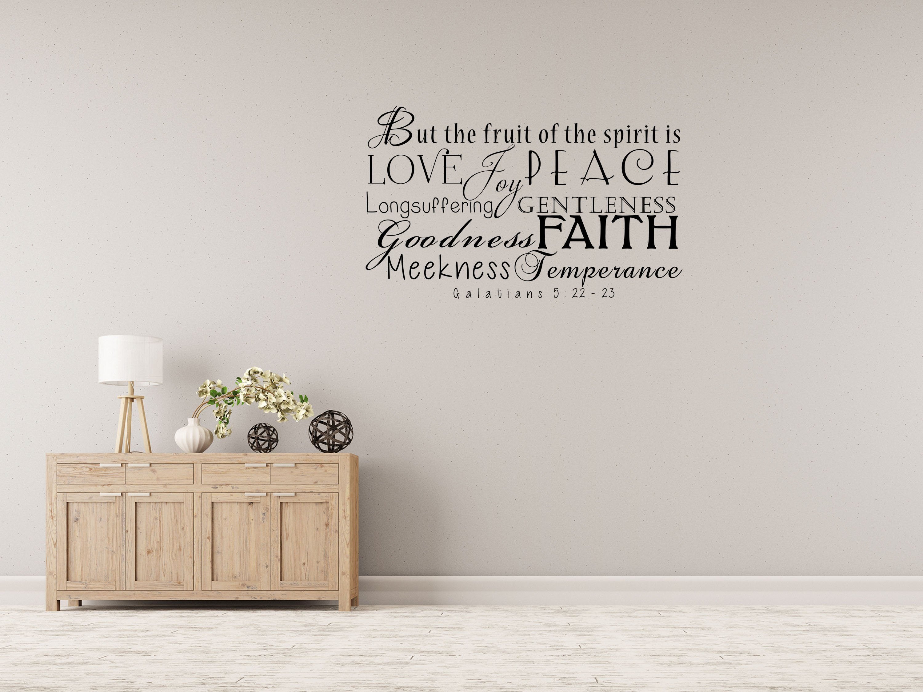Fruit Of The Spirit - Faith Scripture Sticker Vinyl Wall Decal Inspirational Wall Signs