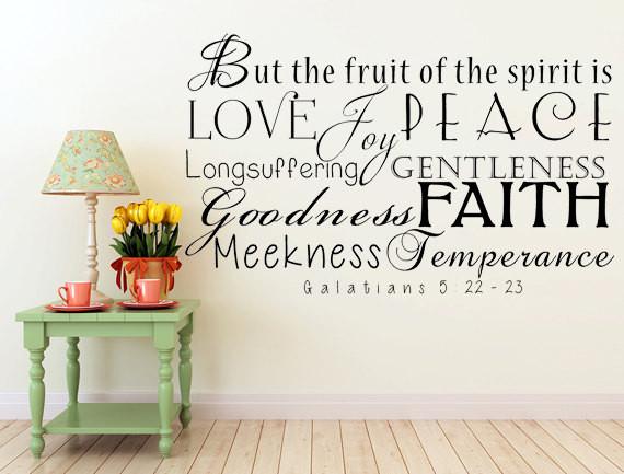 Fruit Of The Spirit - Inspirational Wall Decals Vinyl Wall Decal Inspirational Wall Signs