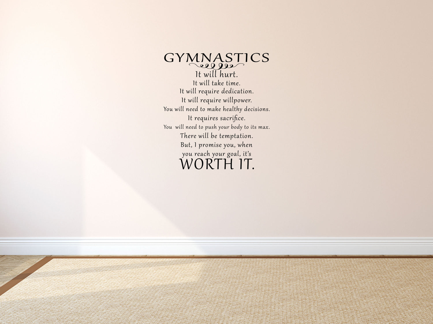 Girls Gymnastics Sticker Quote - Inspirational Wall Decals Vinyl Wall Decal Inspirational Wall Signs