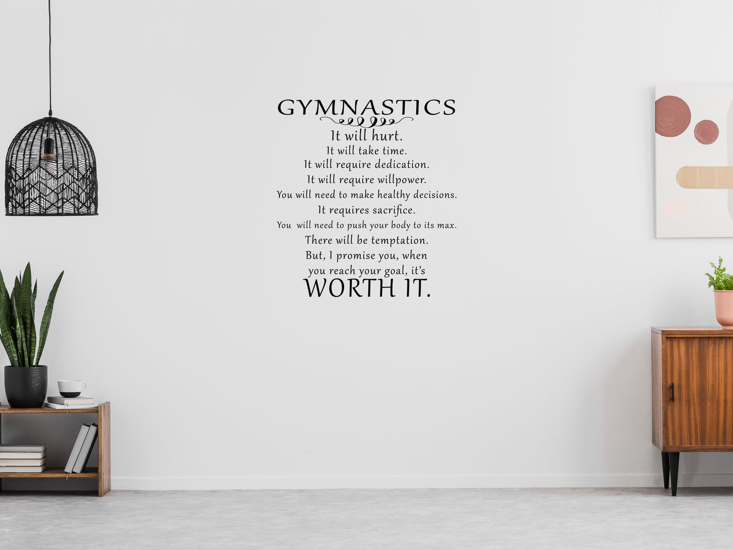 Girls Gymnastics Sticker Quote - Inspirational Wall Decals Vinyl Wall Decal Inspirational Wall Signs