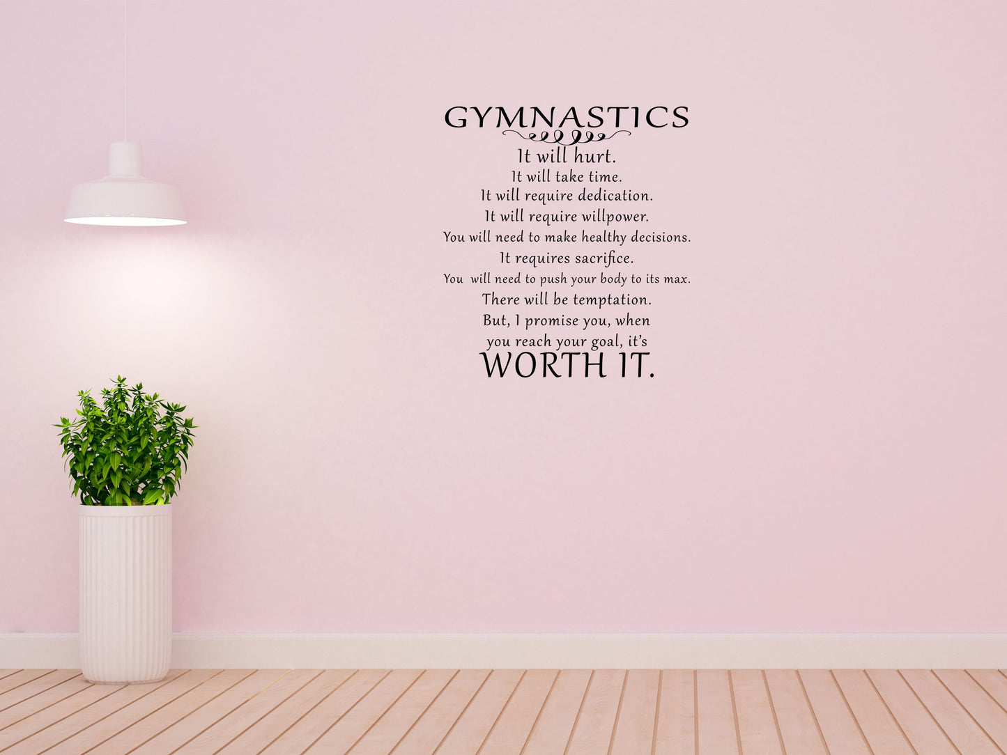 Girls Gymnastics Sticker Quote - Inspirational Wall Decals Vinyl Wall Decal Inspirational Wall Signs