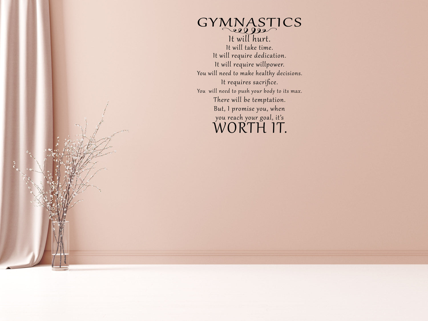 Girls Gymnastics Sticker Quote - Inspirational Wall Decals Vinyl Wall Decal Inspirational Wall Signs