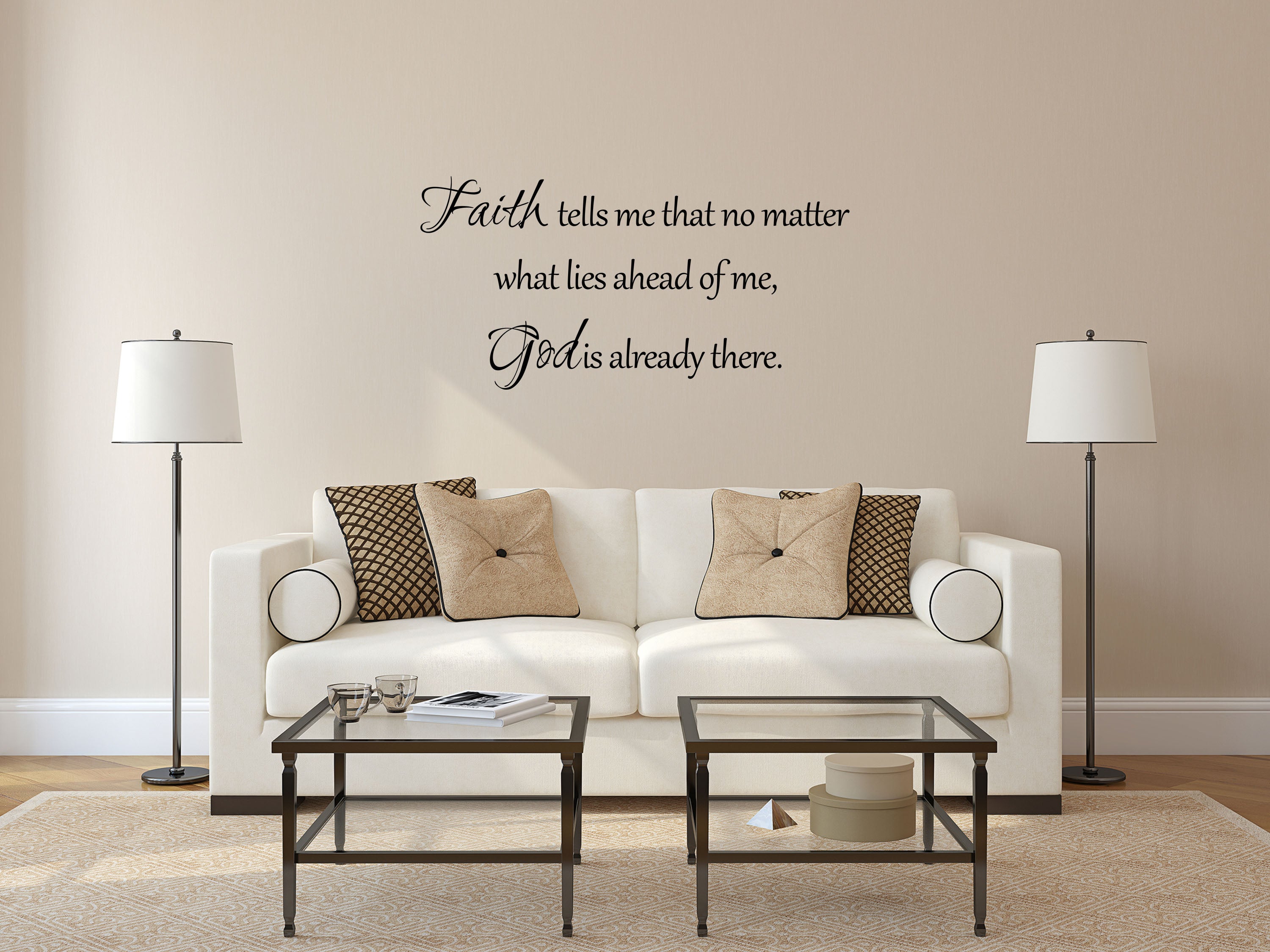 God Is Already There Vinyl Wall Decal Faith Wall Decal - Handmade Vinyl Wall Art Art Faith Tells Me - Christian Wall Decal Quote Lettering Vinyl Wall Decal Title Done