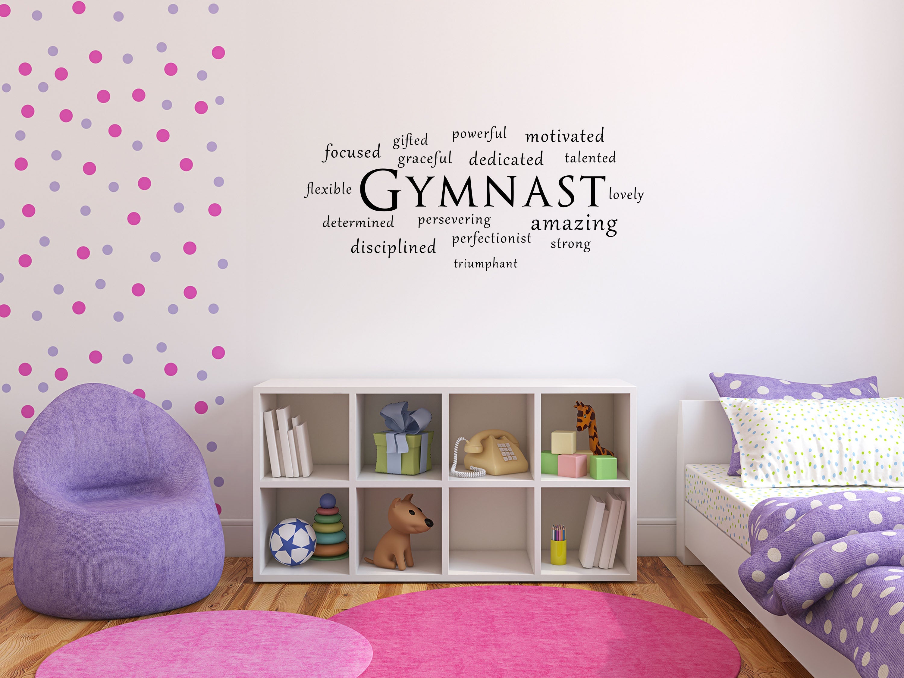 Gymnast Wall Sticker - Gymnastics Wall Decal Wall Art - Gymnastics Quote, Bedroom Decals Vinyl Wall Decal Inspirational Wall Signs