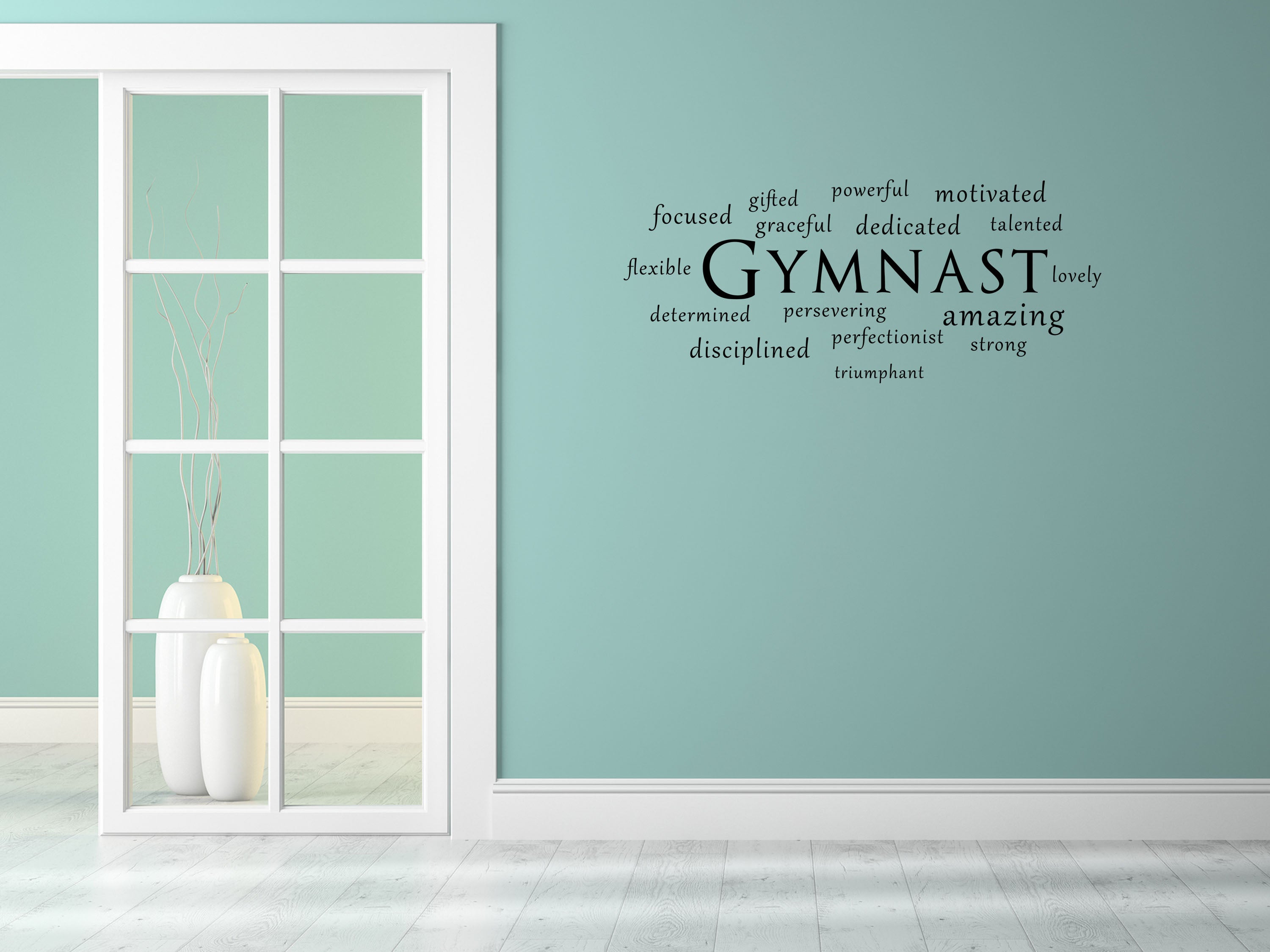 Gymnast Wall Sticker - Gymnastics Wall Decal Wall Art - Gymnastics Quote, Bedroom Decals Vinyl Wall Decal Inspirational Wall Signs