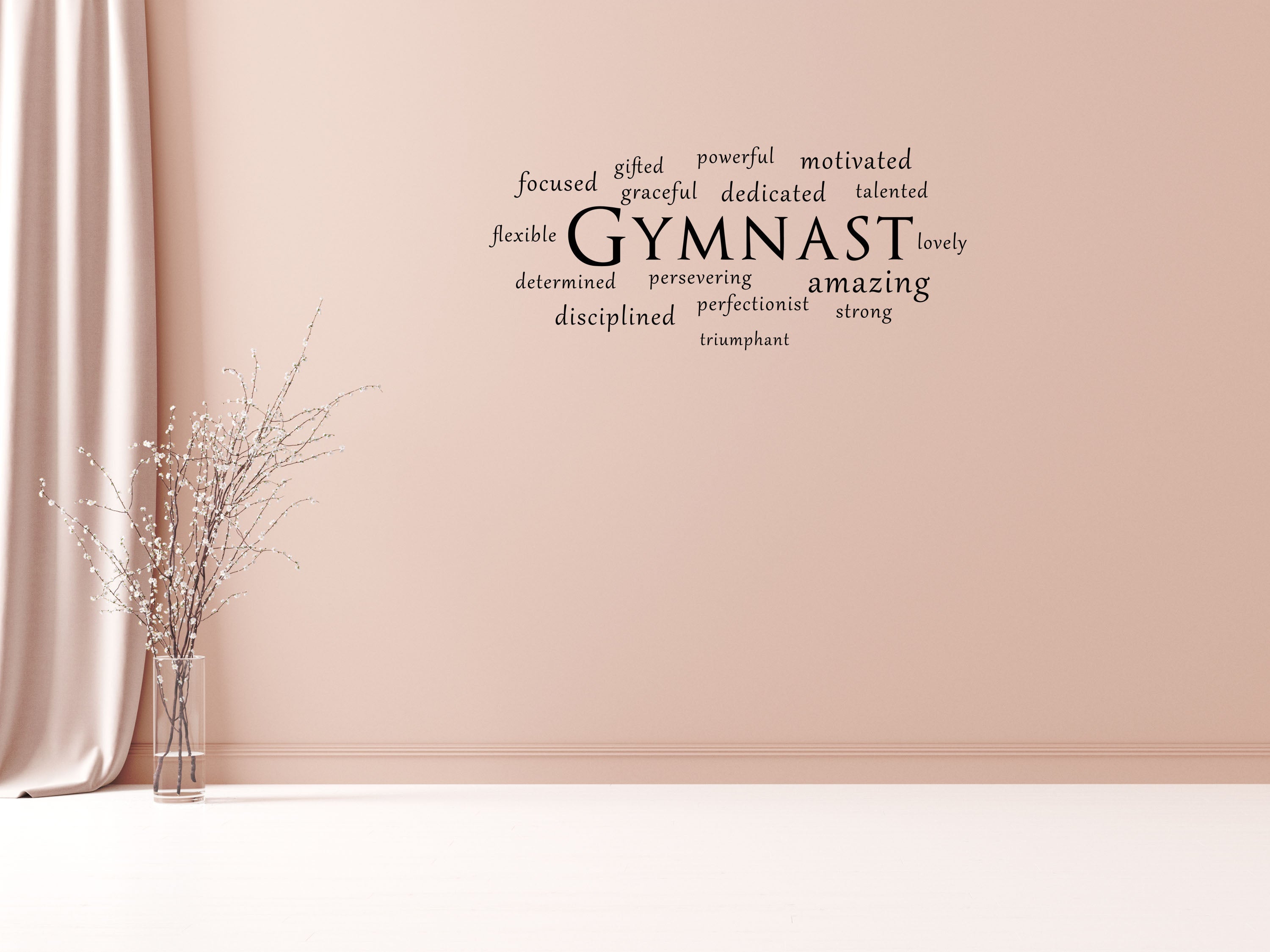 Gymnast Wall Sticker - Gymnastics Wall Decal Wall Art - Gymnastics Quote, Bedroom Decals Vinyl Wall Decal Inspirational Wall Signs