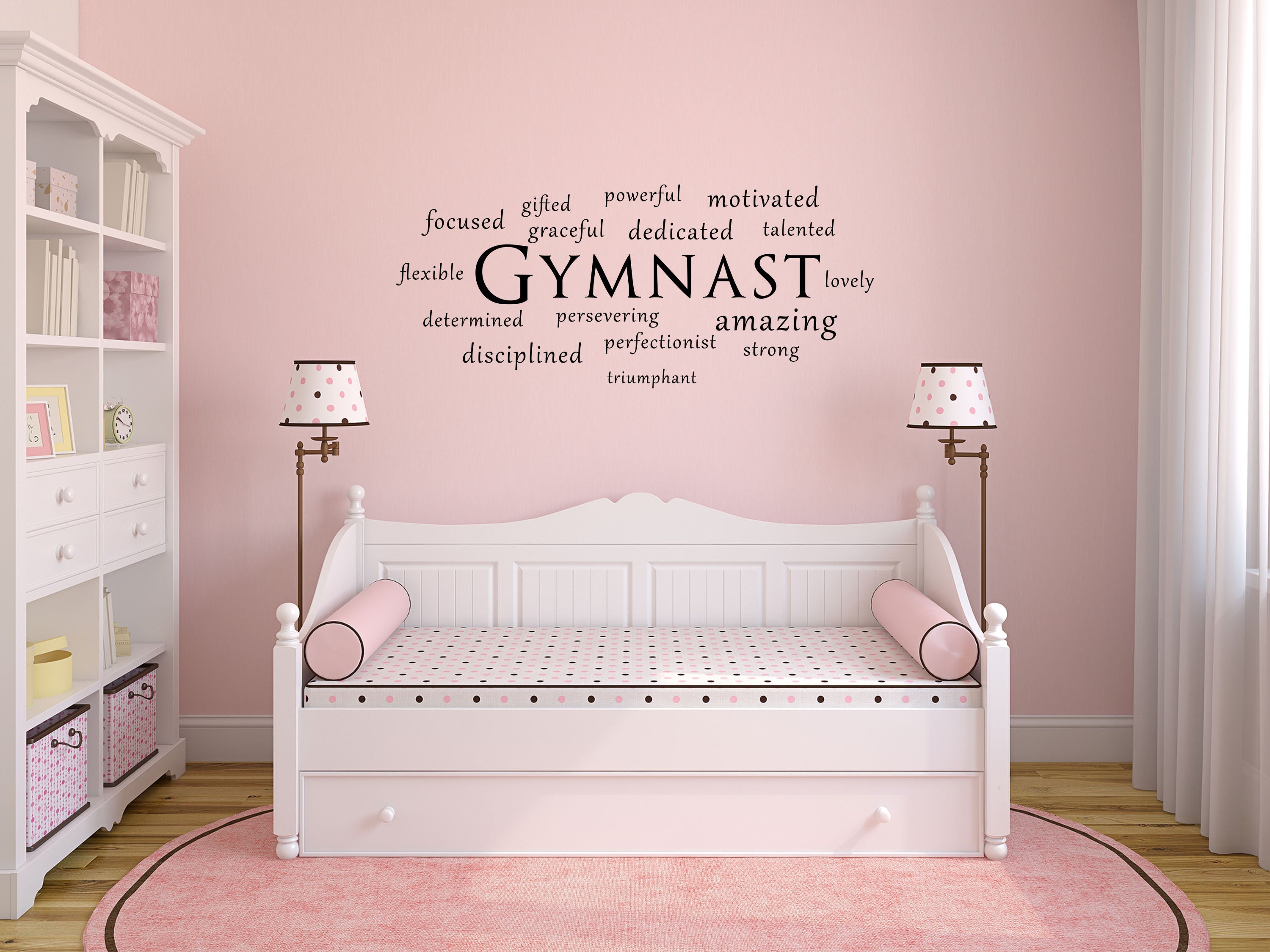 Gymnast Wall Sticker - Gymnastics Wall Decal Wall Art - Gymnastics Quote, Bedroom Decals Vinyl Wall Decal Inspirational Wall Signs