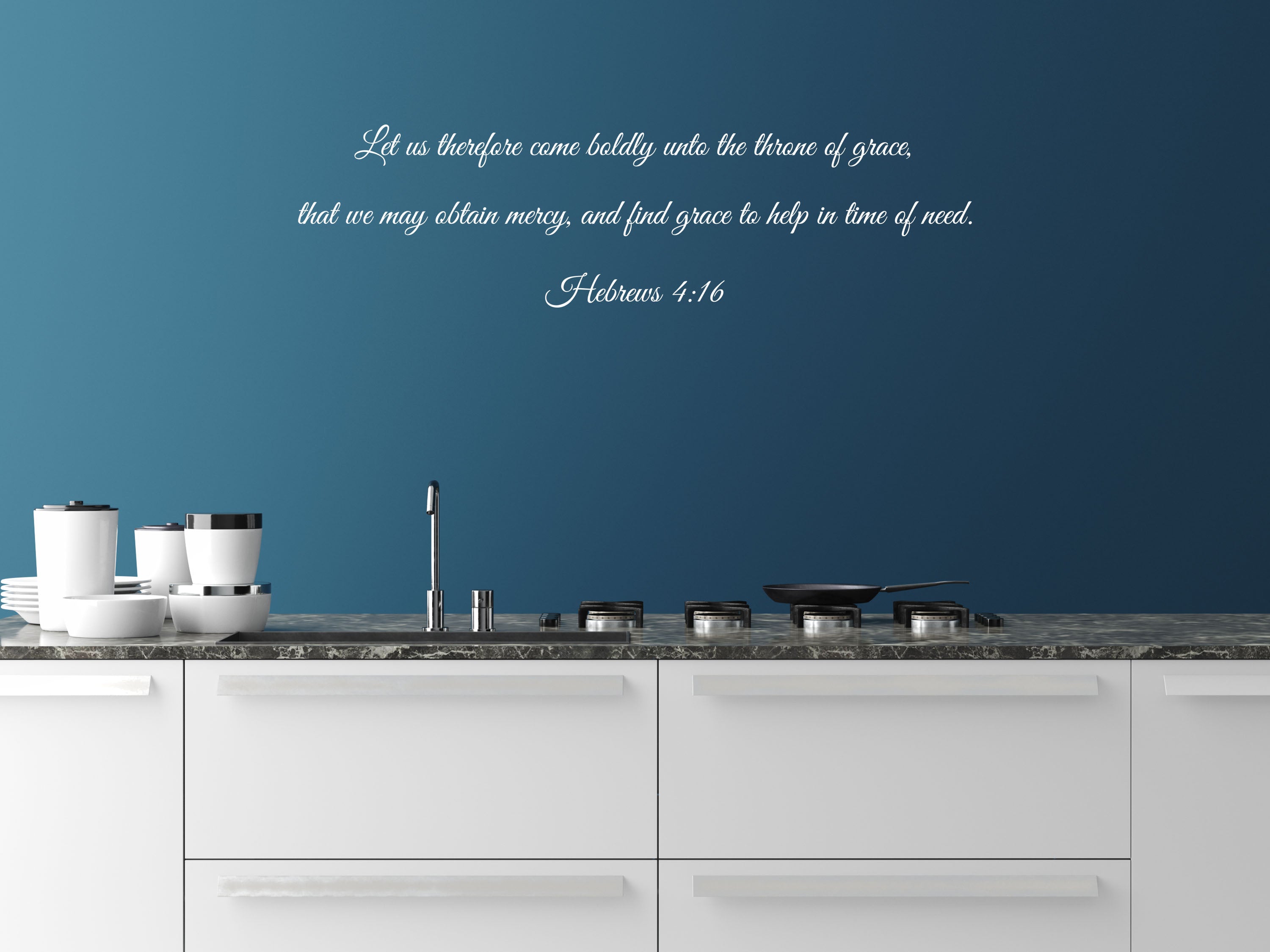 Hebrews 4:16 - Christian Wall Scripture Vinyl Wall Decal Inspirational Wall Signs
