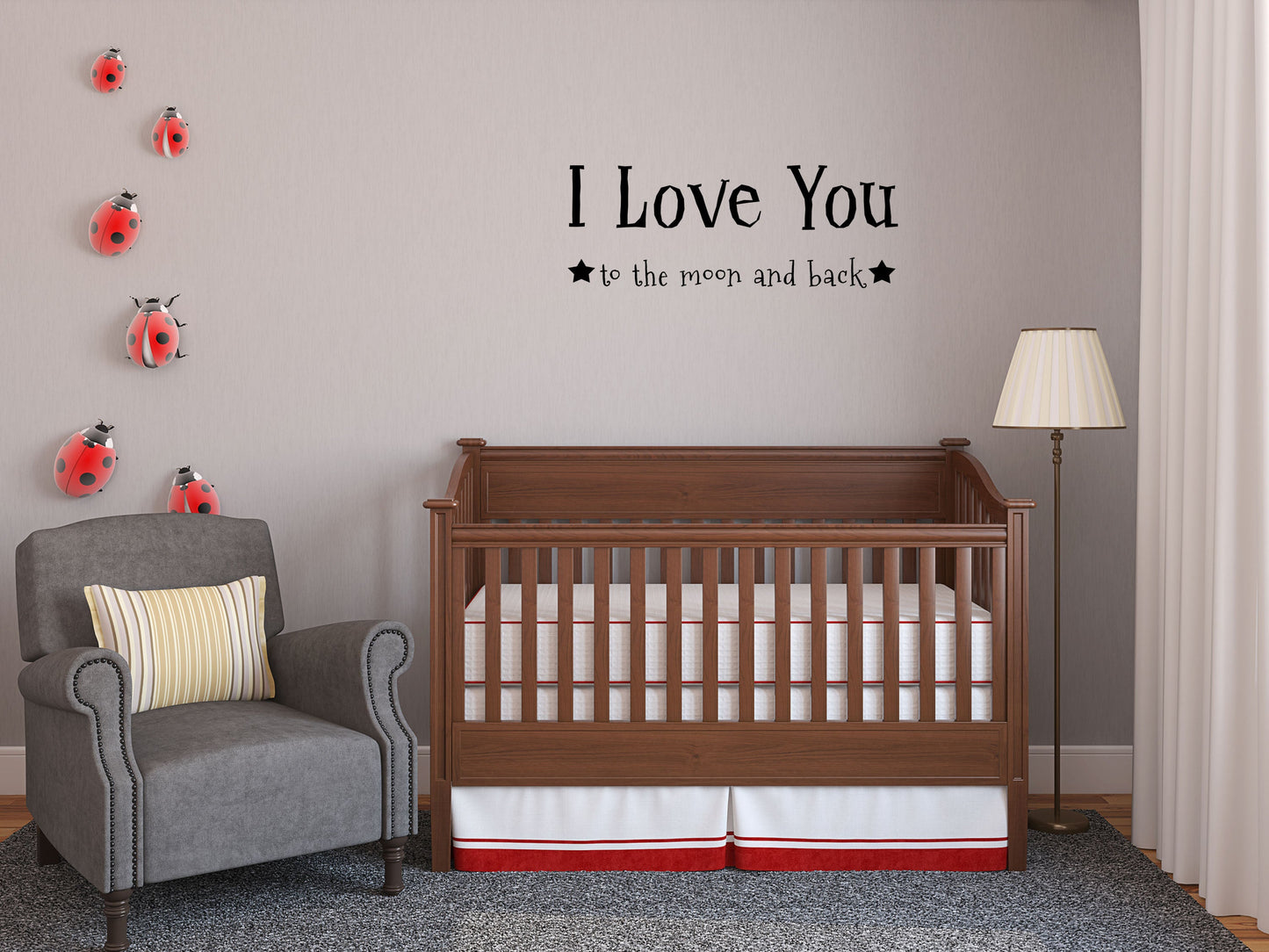 I Love You To The Moon and Back Vinyl Wall Decal Inspirational Wall Signs
