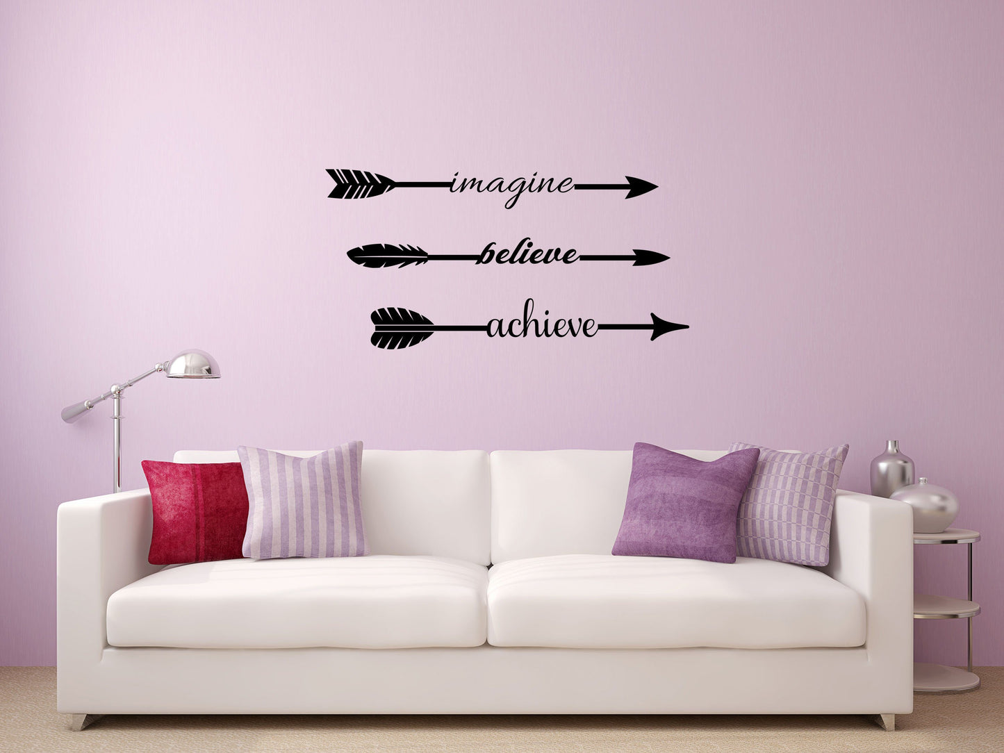 Imagine Believe Achieve - Inspirational Wall Decals Vinyl Wall Decal Inspirational Wall Signs