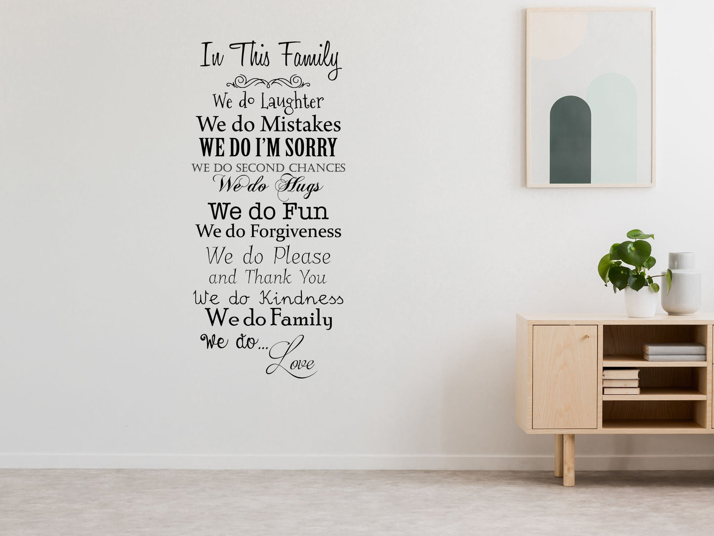 In This Family We Do... Vinyl Wall Decal Inspirational Wall Signs