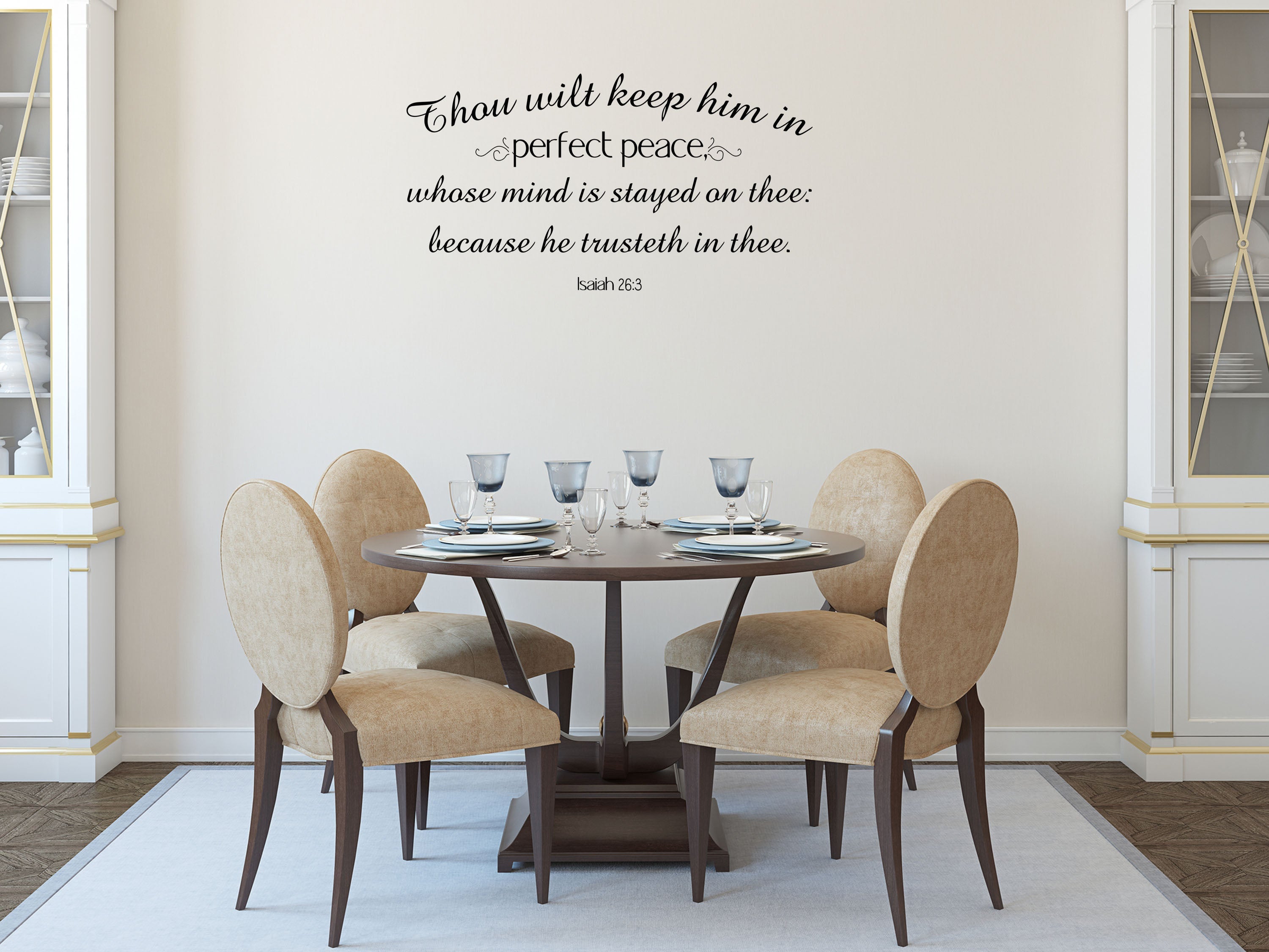 Isaiah 26:3 - Wall Sticker of Bible Verse Vinyl Wall Decal Inspirational Wall Signs