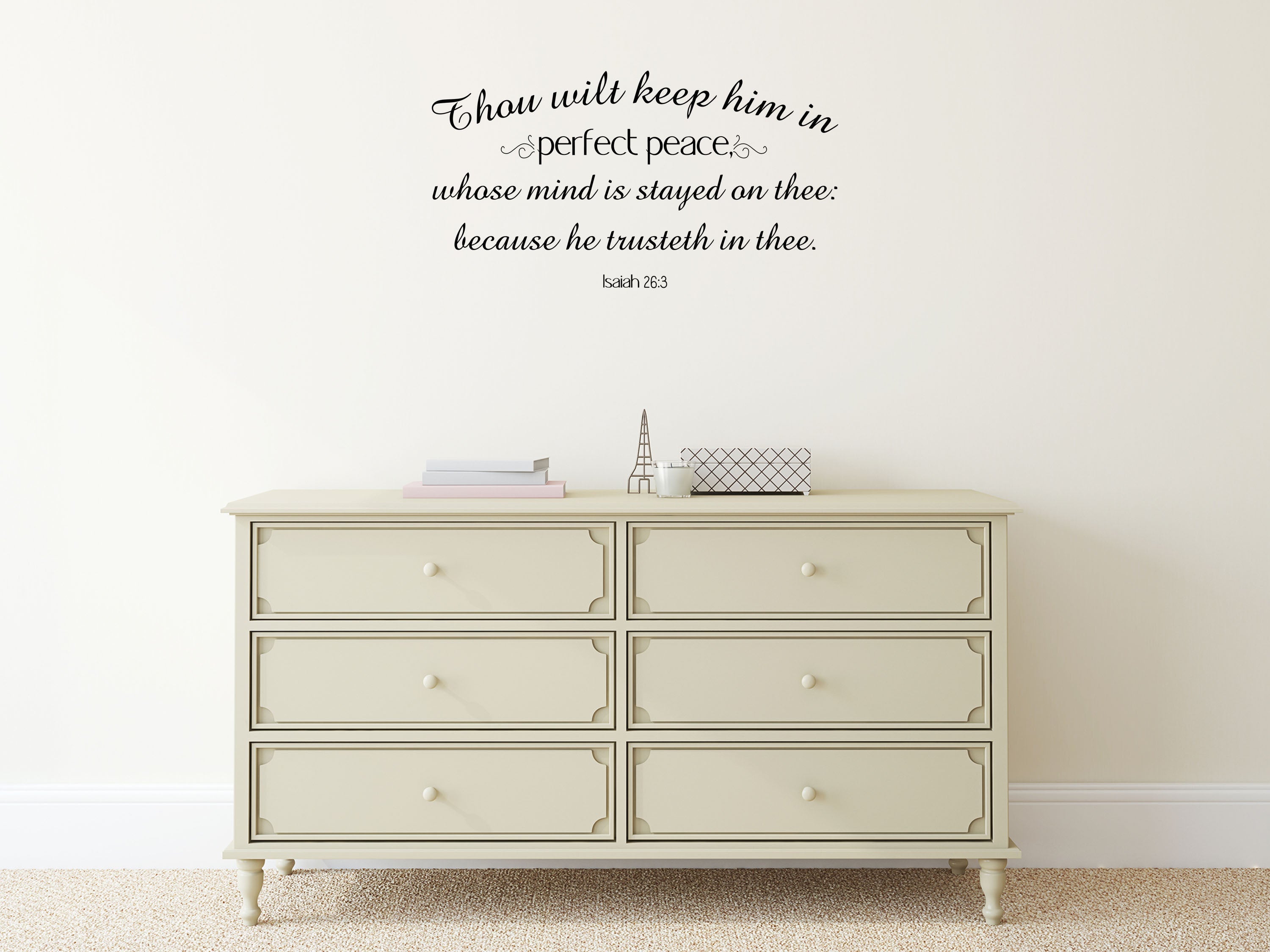 Isaiah 26:3 - Wall Sticker of Bible Verse Vinyl Wall Decal Inspirational Wall Signs