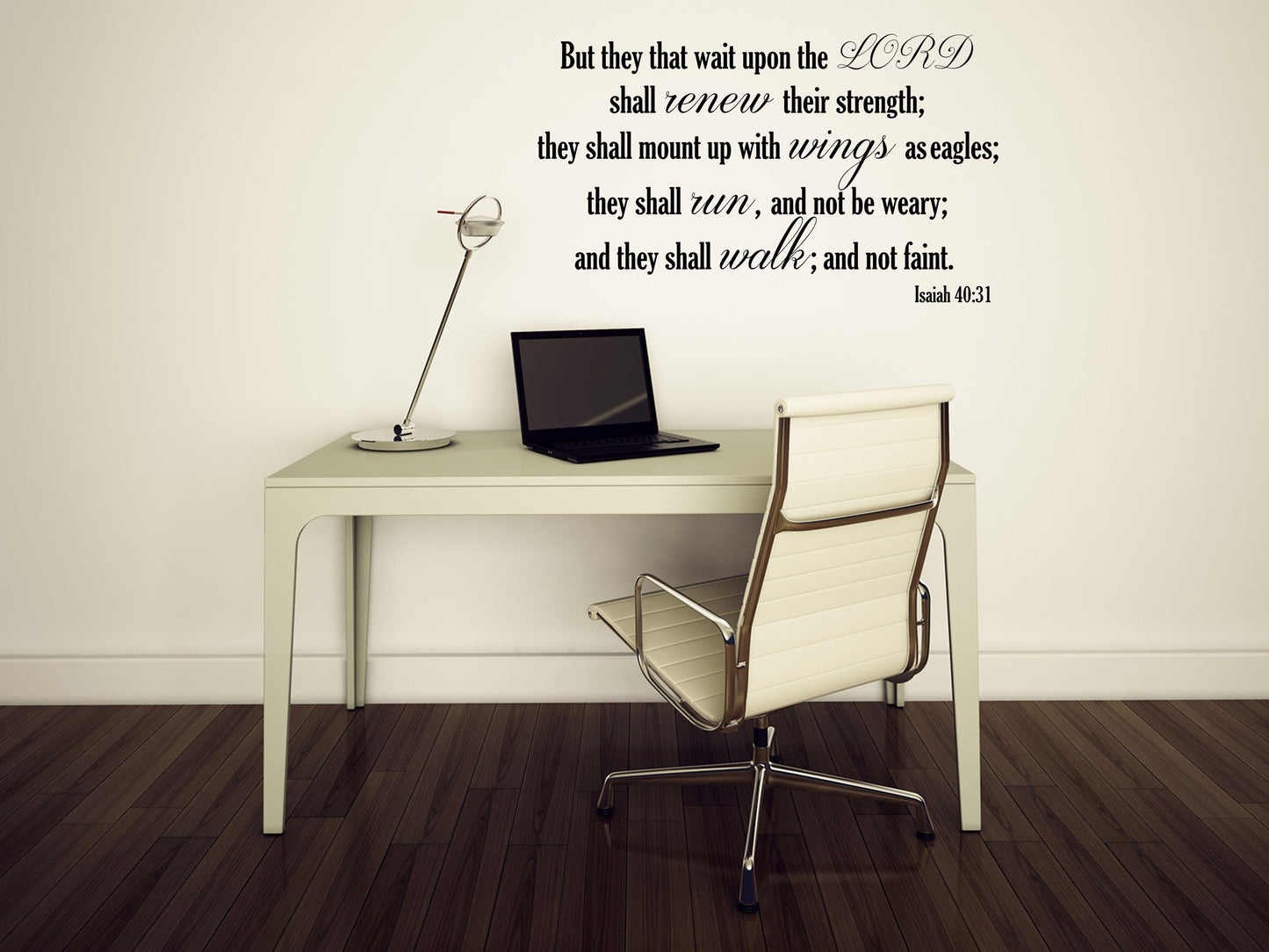 Isaiah 40:31 KJV Vinyl Wall Scripture But They That Wait Upon The LORD Christian Inspiration Wall Decal Bible Quote Wings As Eagles - KJV Vinyl Wall Decal Done