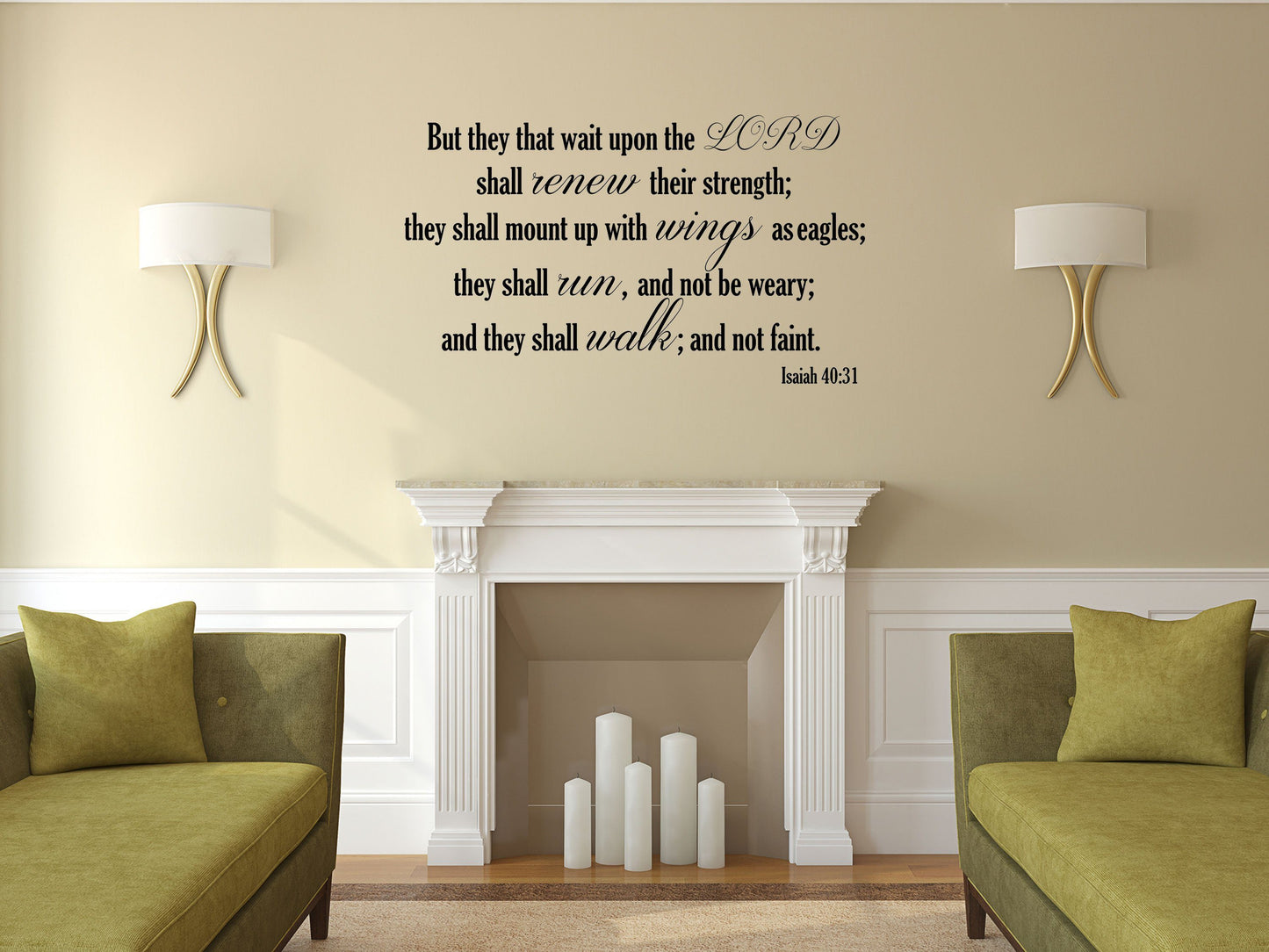 Isaiah 40:31 KJV Vinyl Wall Scripture But They That Wait Upon The LORD Christian Inspiration Wall Decal Bible Quote Wings As Eagles - KJV Vinyl Wall Decal Done