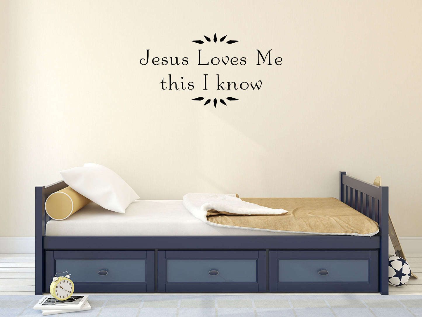 Jesus Loves Me This I Know Children's Wall Words Sticker Vinyl Wall Decal Inspirational Wall Signs