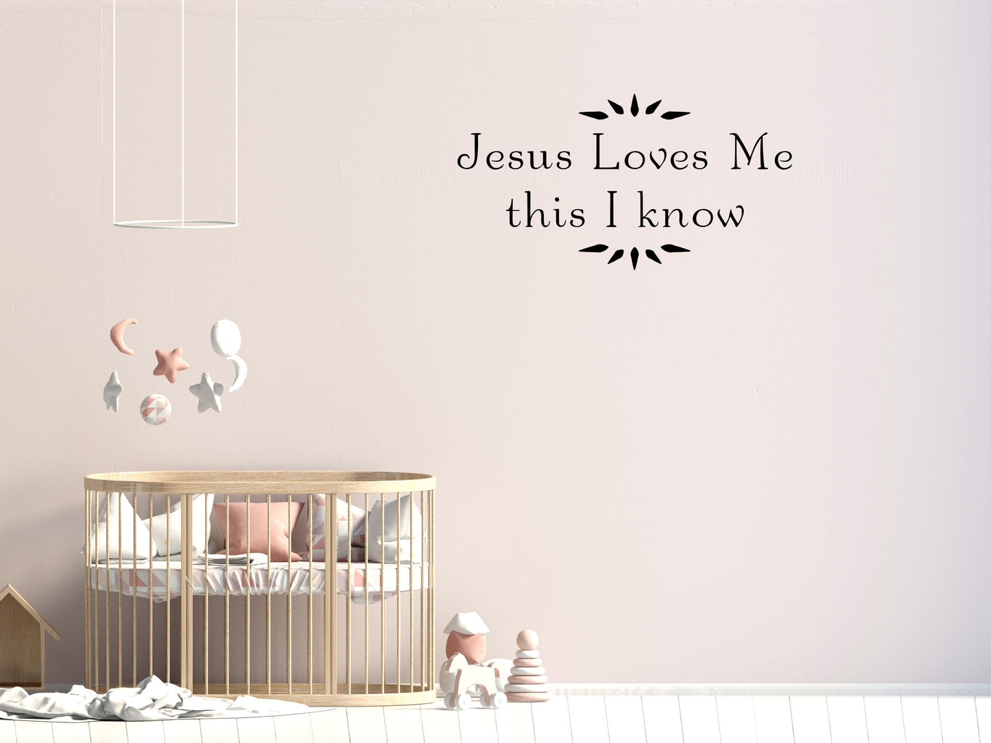 Jesus Loves Me This I Know Children's Wall Words Sticker Vinyl Wall Decal Inspirational Wall Signs