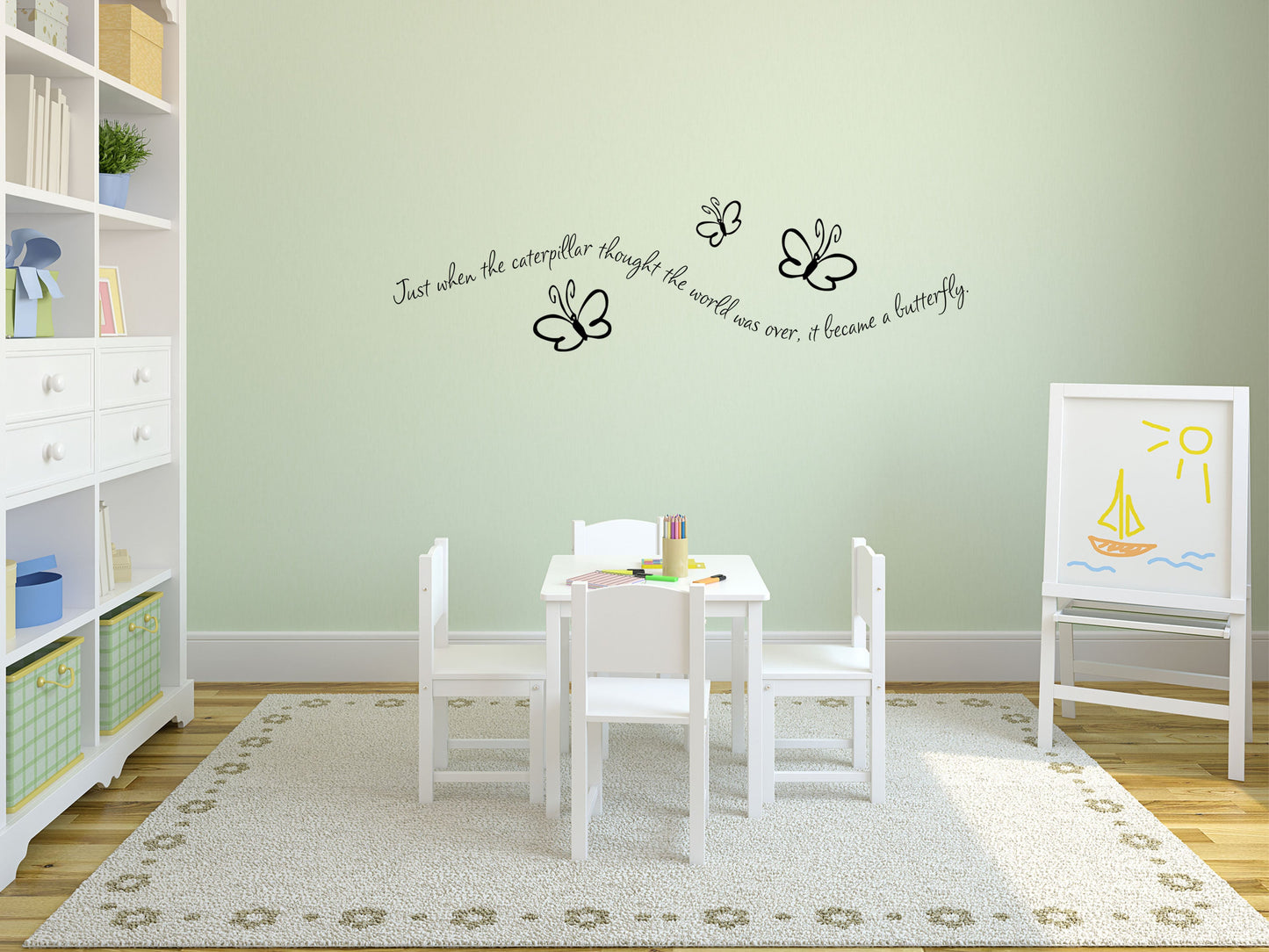 Just When The Caterpillar - Inspirational Wall Decals Vinyl Wall Decal Inspirational Wall Signs