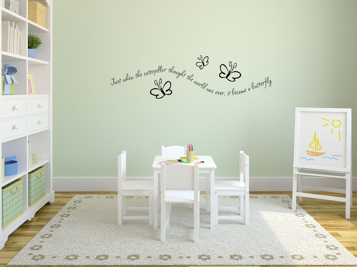 Just When The Caterpillar - Inspirational Wall Decals Vinyl Wall Decal Inspirational Wall Signs 