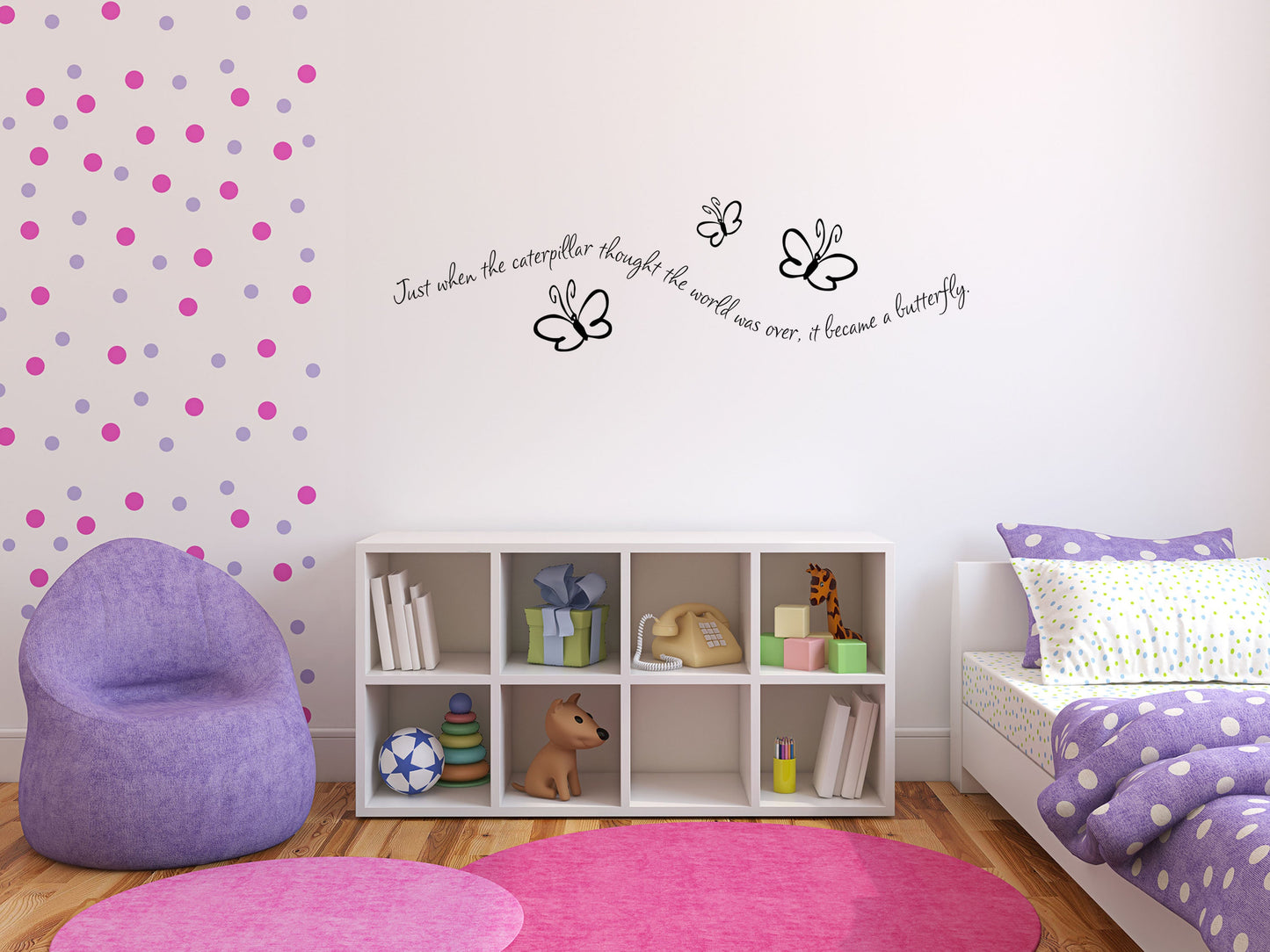 Just When The Caterpillar - Inspirational Wall Decals Vinyl Wall Decal Inspirational Wall Signs 