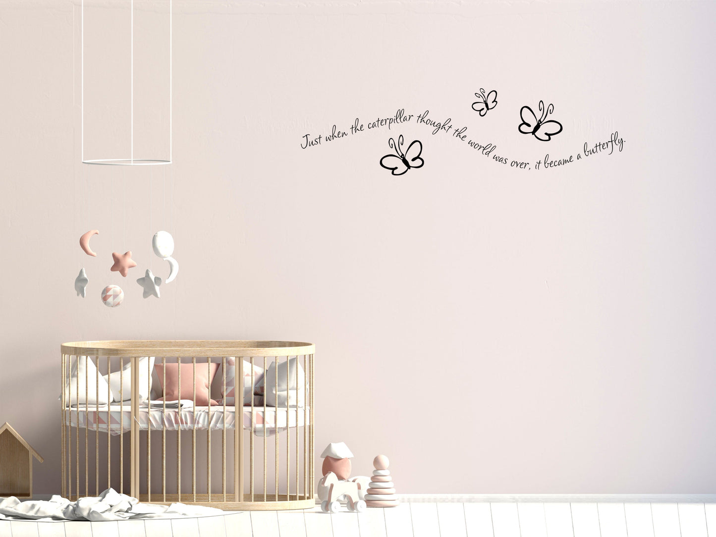 Just When The Caterpillar - Inspirational Wall Decals Vinyl Wall Decal Inspirational Wall Signs