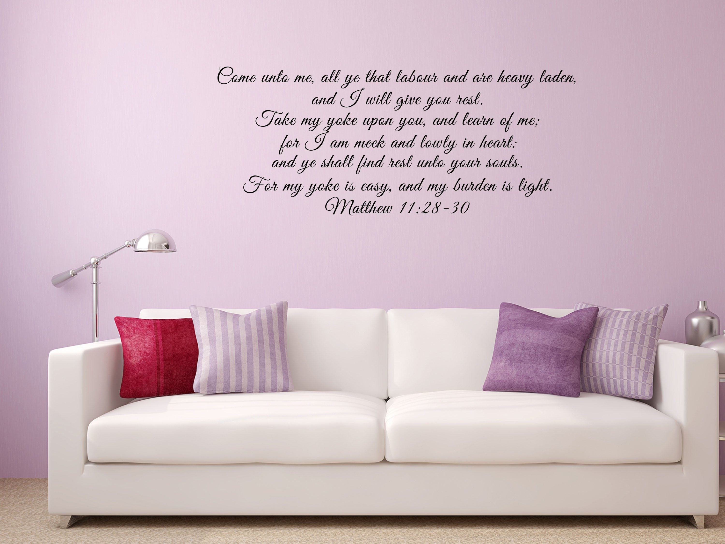 Matthew 11:28 KJV Scripture Decal - Come Unto Me All Ye That Labor - Bible Verse Sticker - Vinyl Wall Decal - Wall Art Scripture Vinyl Wall Decal Done