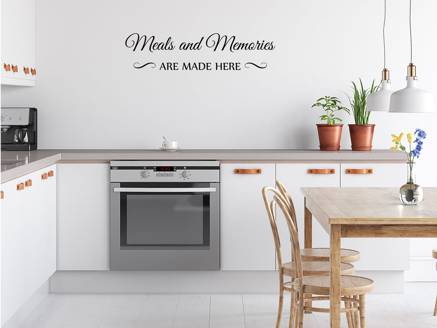 Meals and Memories Are Made Here Vinyl Wall Decal - Dining Room Decal Handmade - Vinyl Wall Art - Vinyl Decals Art - Kitchen Decal Sticker Vinyl Wall Decal Title Done