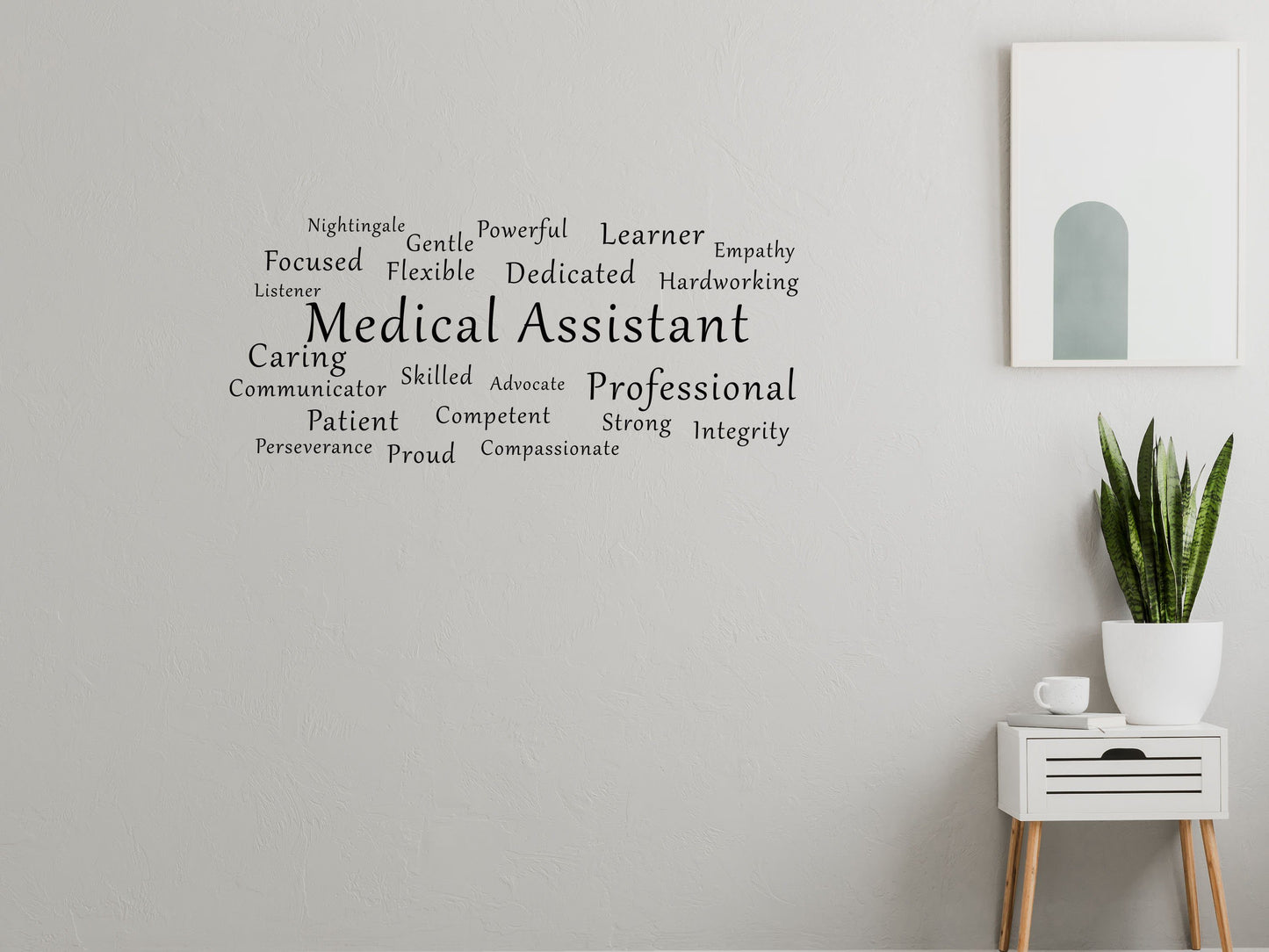 Medical Assistant Custom Decal - Medical Assistant Decal - Medical Assistant Word Cloud - Medical Office Decor - Medical Office Wall Sign Vinyl Wall Decal Done