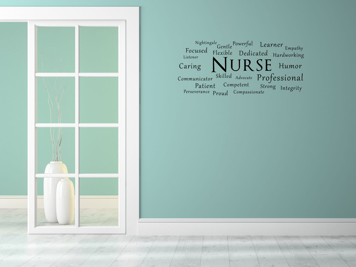 Nurse Word Cloud Office Wall Sticker- Inspirational Wall Decals Vinyl Wall Decal Inspirational Wall Signs 