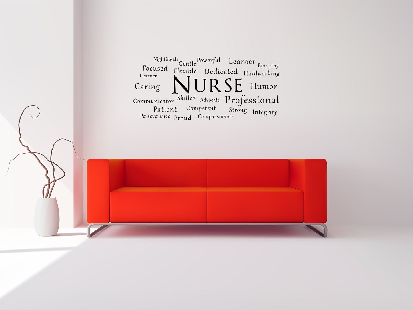 Nurse Word Cloud Office Wall Sticker- Inspirational Wall Decals Vinyl Wall Decal Inspirational Wall Signs 