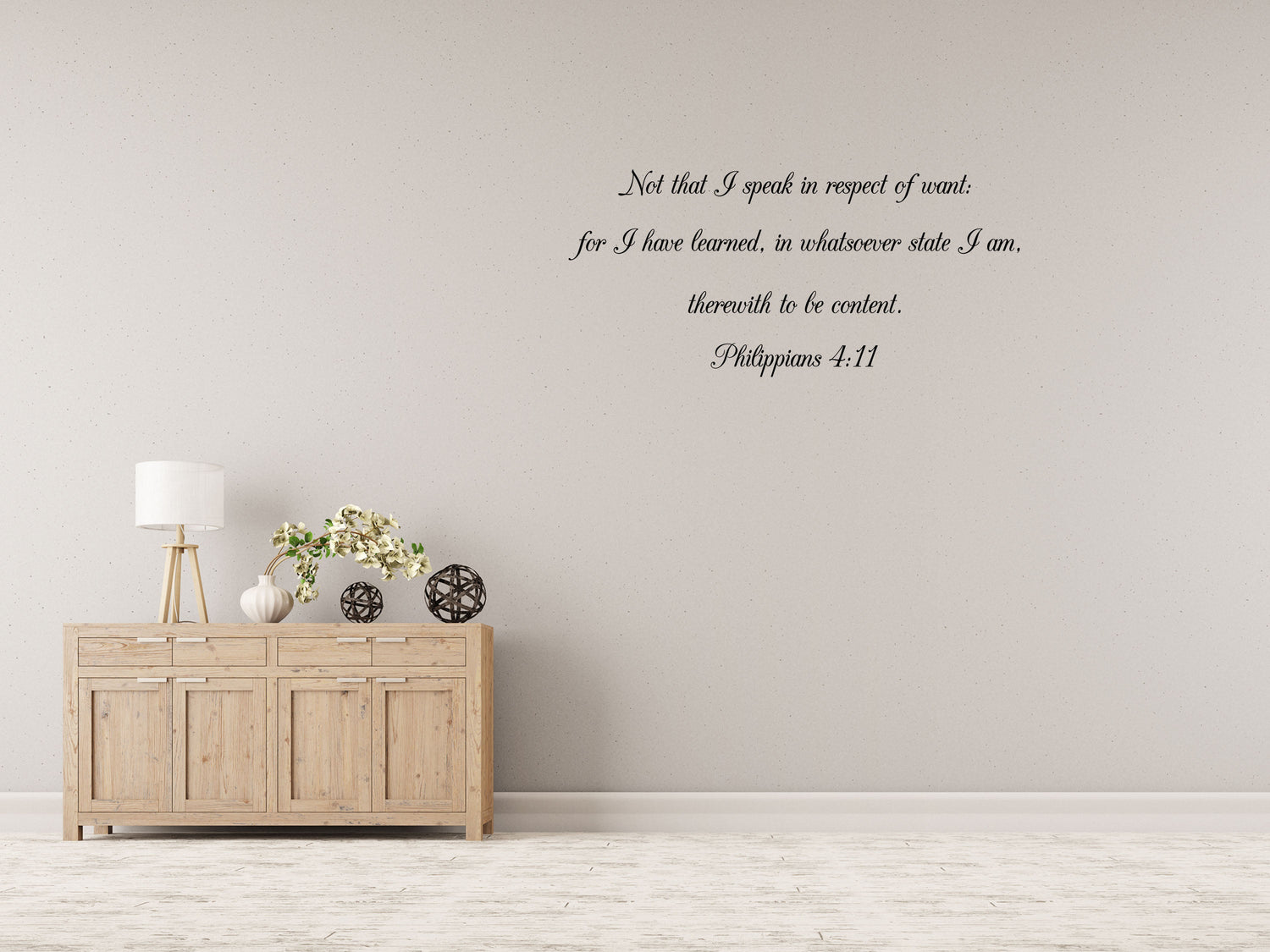 Philippians 4:11 - Scripture Wall Decals - Decal Wall Stickers Vinyl Wall Decal Inspirational Wall Signs