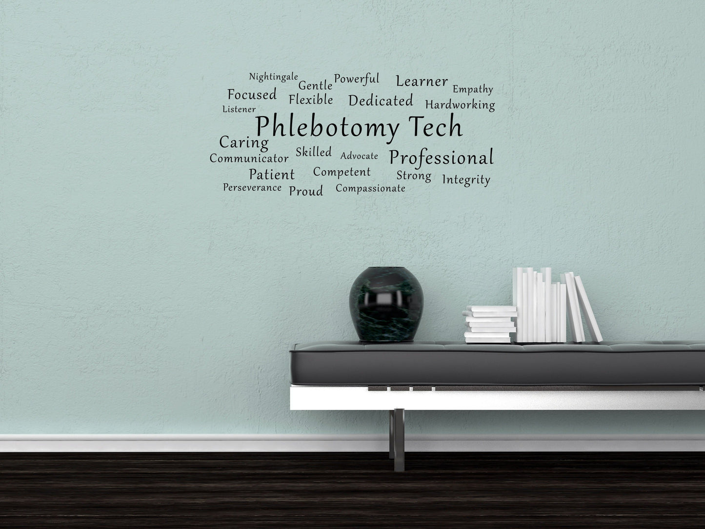 Phlebotomy Tech Word Cloud Decal - Phlebotomy Wall Decal - Phlebotomist Gift - Phlebotomist Wall Art - Phlebotomy Sign Done 