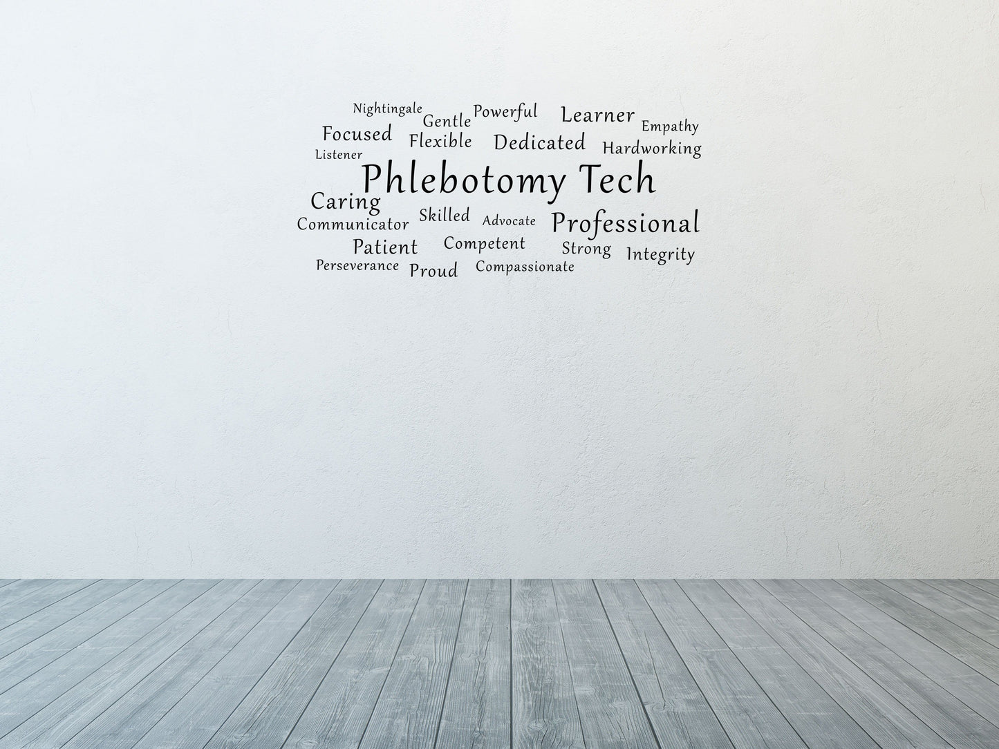 Phlebotomy Tech Word Cloud Decal - Phlebotomy Wall Decal - Phlebotomist Gift - Phlebotomist Wall Art - Phlebotomy Sign Done 