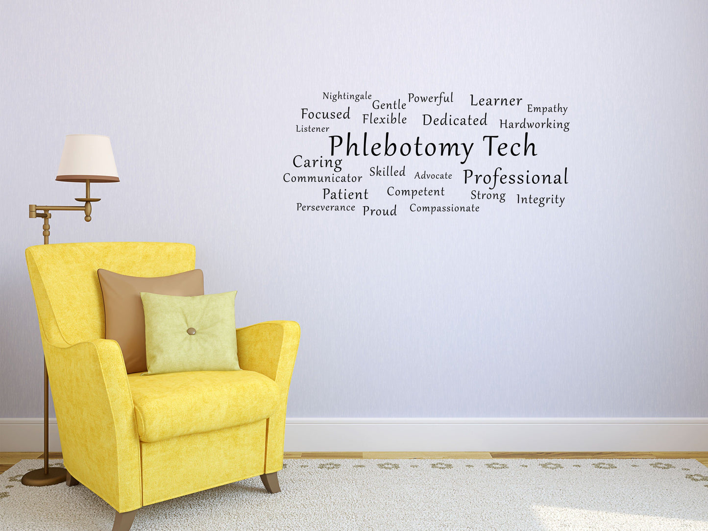 Phlebotomy Tech Word Cloud Decal - Phlebotomy Wall Decal - Phlebotomist Gift - Phlebotomist Wall Art - Phlebotomy Sign Done 