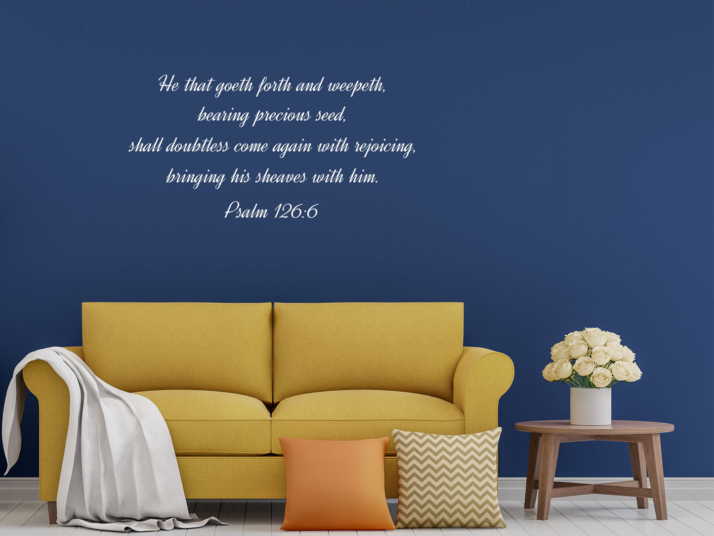 Psalm 126:6 - Precious Seeds Bible Scripture Wall Decal Vinyl Wall Decal Inspirational Wall Signs