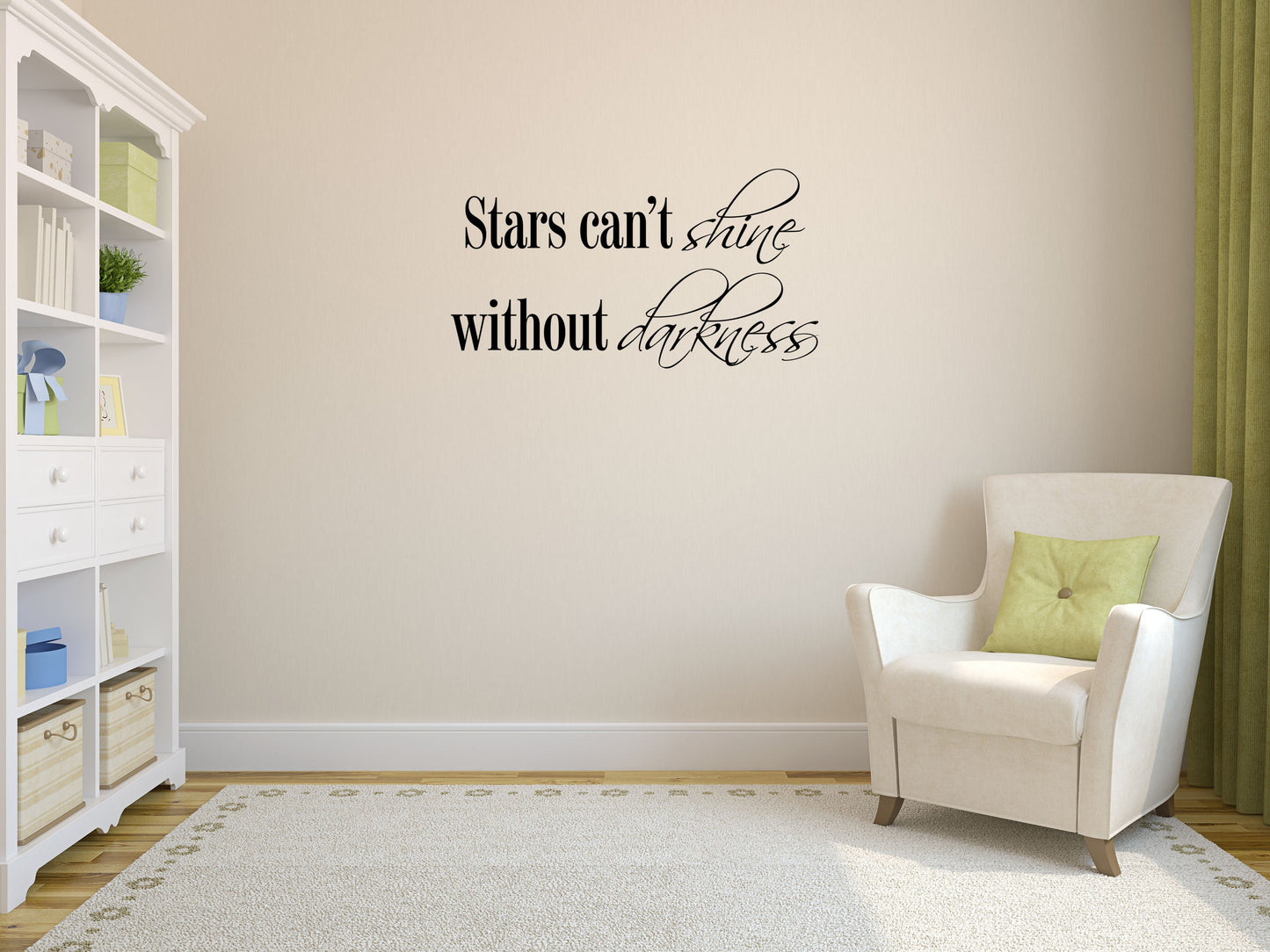 Stars Can't Shine Without Darkness - Inspirational Wall Decals Vinyl Wall Decal Inspirational Wall Signs